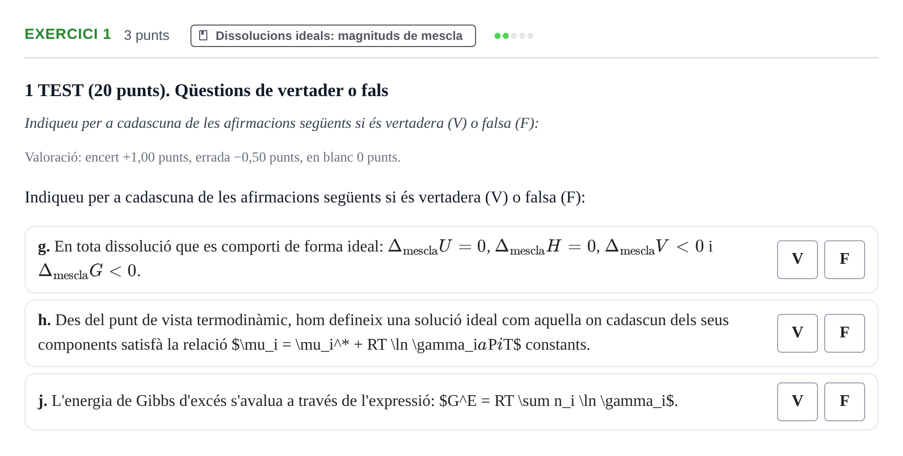 Enunciado: Ejercicio 1 - Dissolucions ideals · Fisicoquímica I UB Juny 2016