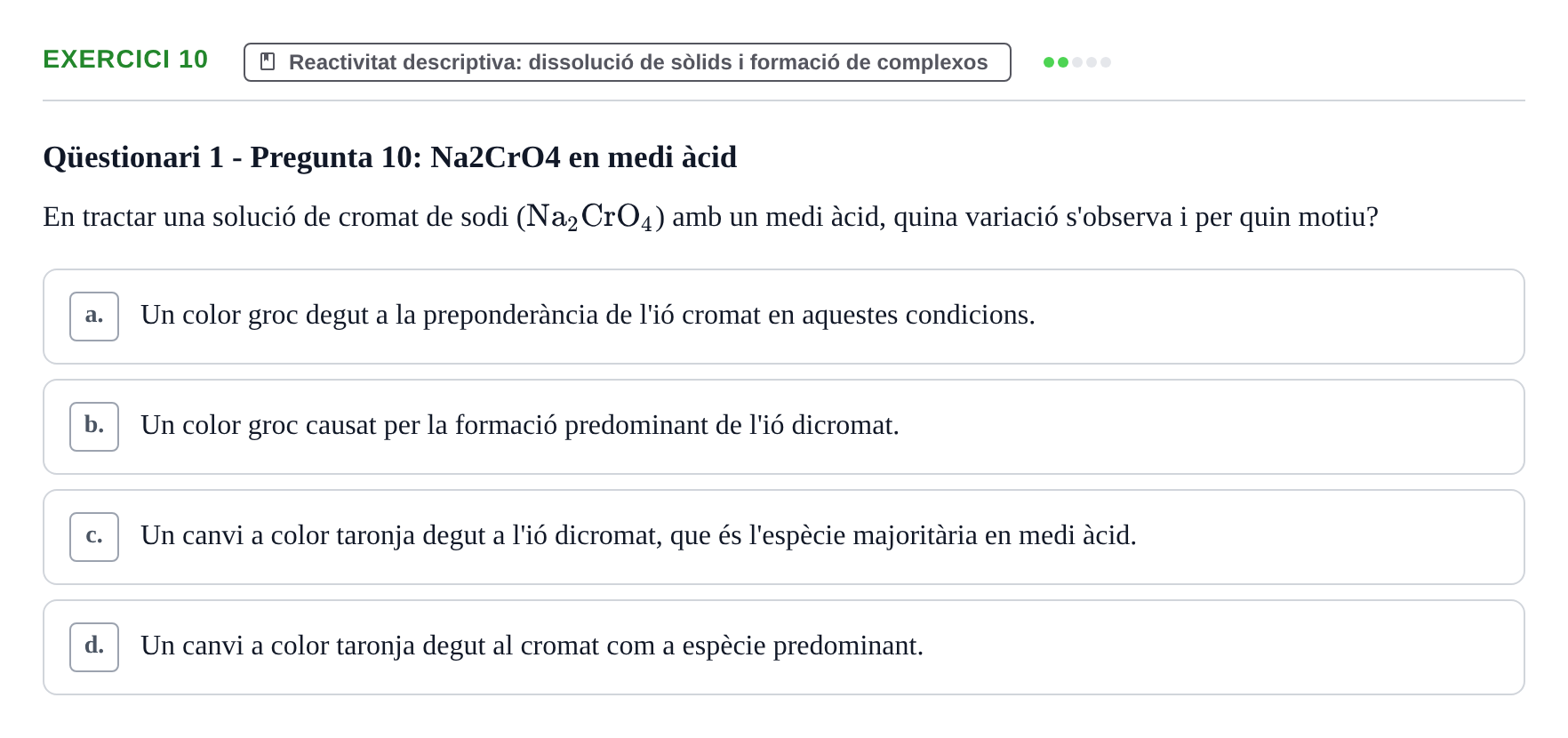 Enunciado: Problema 10 · Química General I Inorgànica UB Examen test de pràctiques: Química Inorgànica
