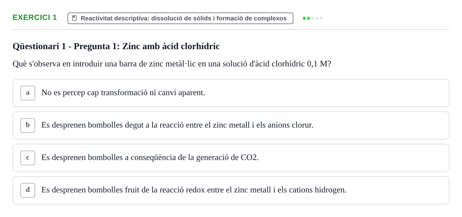 Enunciado: Problema 1 · Química General I Inorgànica UB Examen test de pràctiques: Química Inorgànica