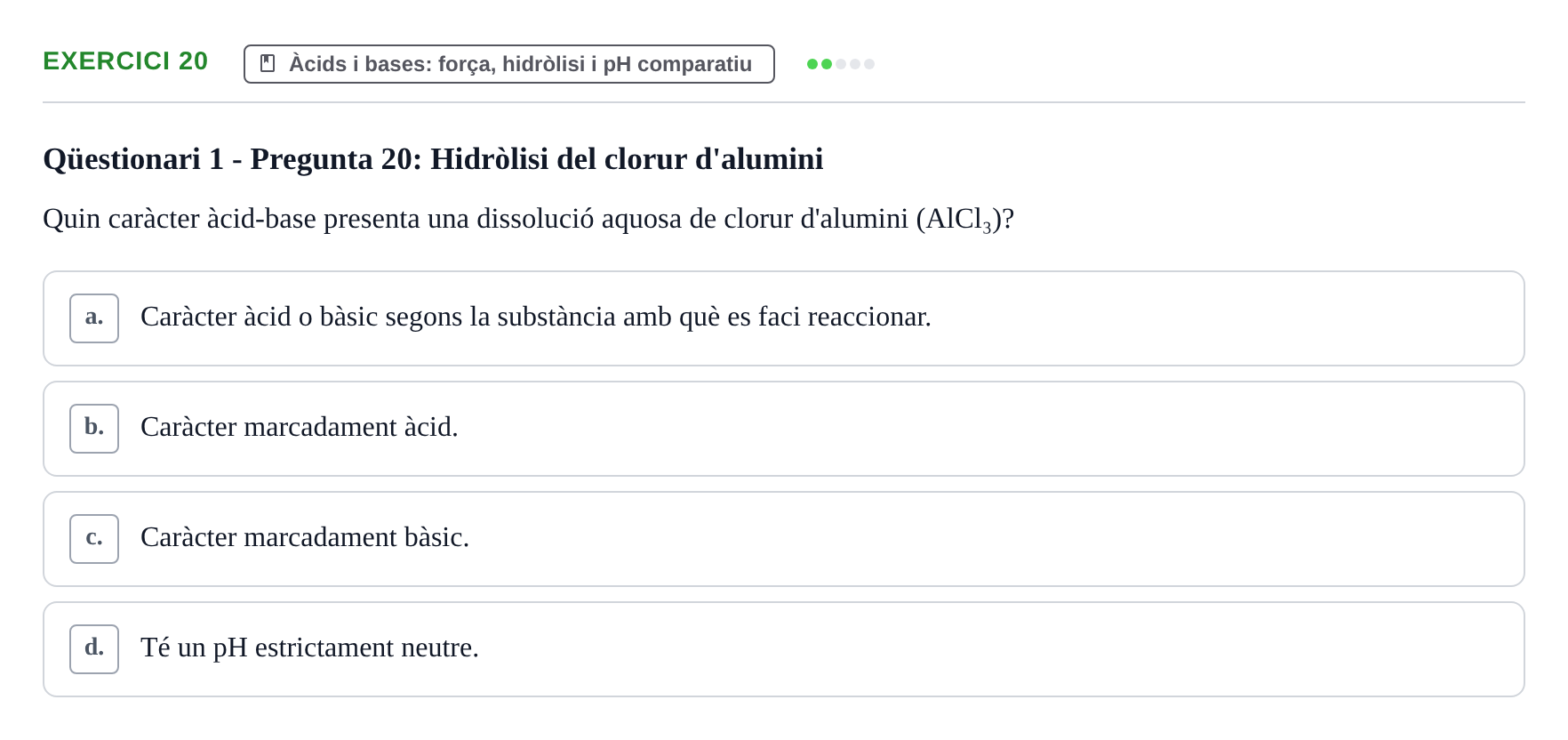 Enunciado: Problema 20 · Química General I Inorgànica UB Examen test de pràctiques: Química Inorgànica