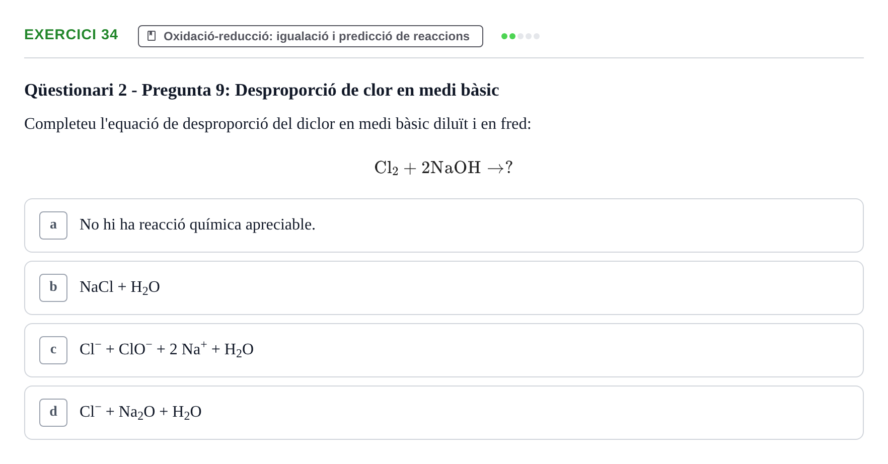 Enunciado: Problema 34 · Química General I Inorgànica UB Examen test de pràctiques: Química Inorgànica