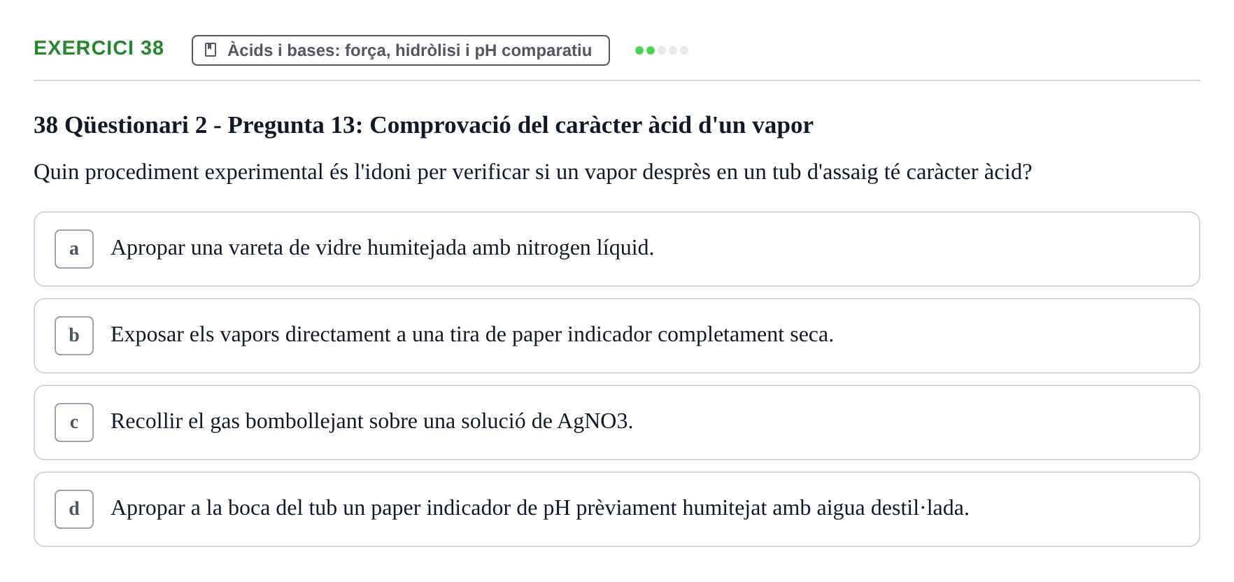 Enunciado: Problema 38 · Química General I Inorgànica UB Examen test de pràctiques: Química Inorgànica