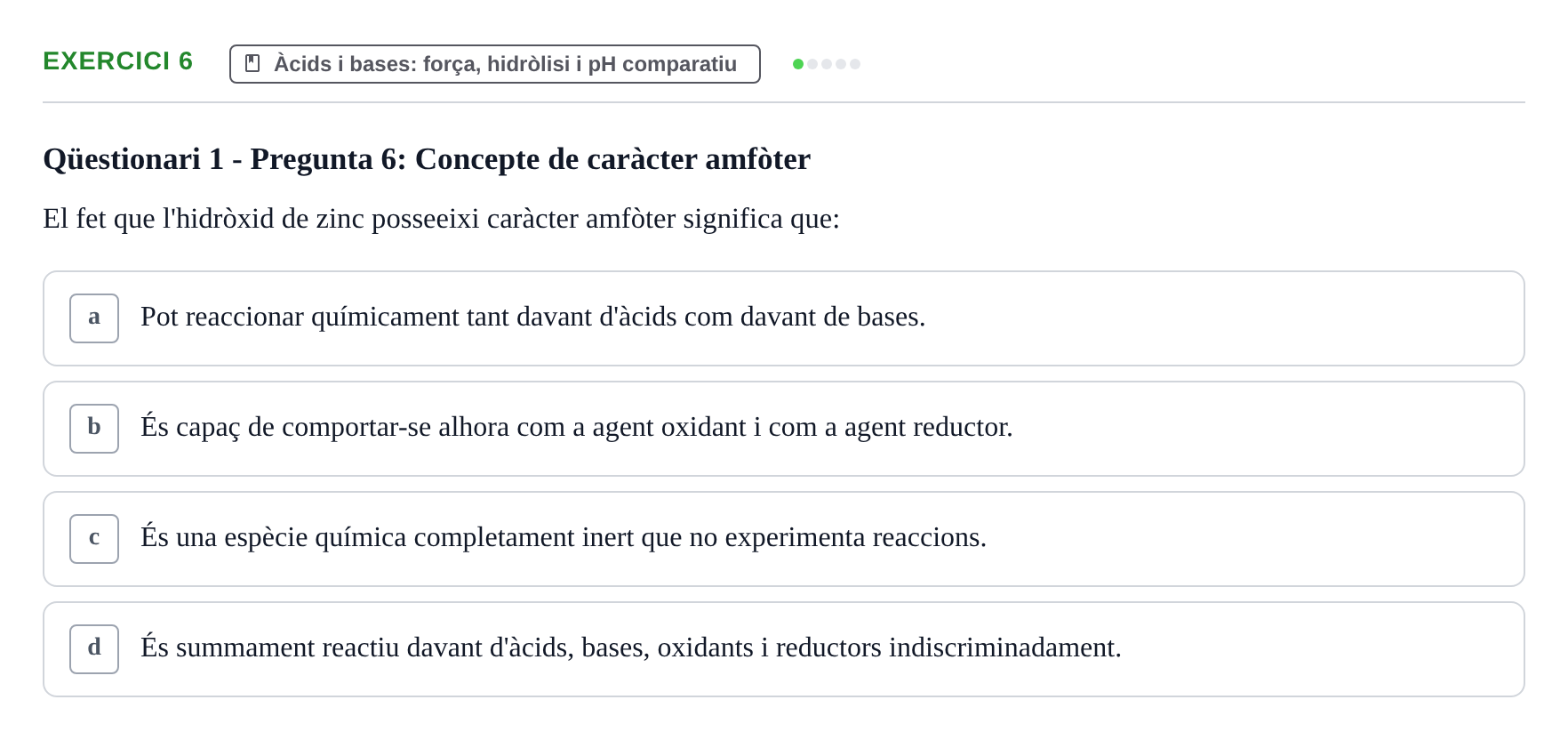 Enunciado: Problema 6 · Química General I Inorgànica UB Examen test de pràctiques: Química Inorgànica