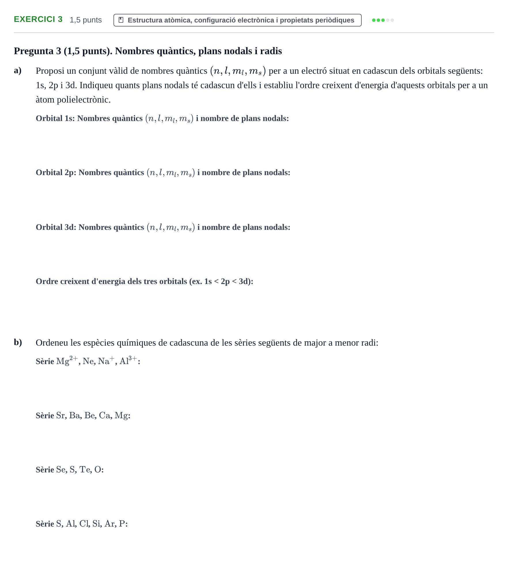 Enunciado: Problema 3 · Química General I Inorgànica UB 2019