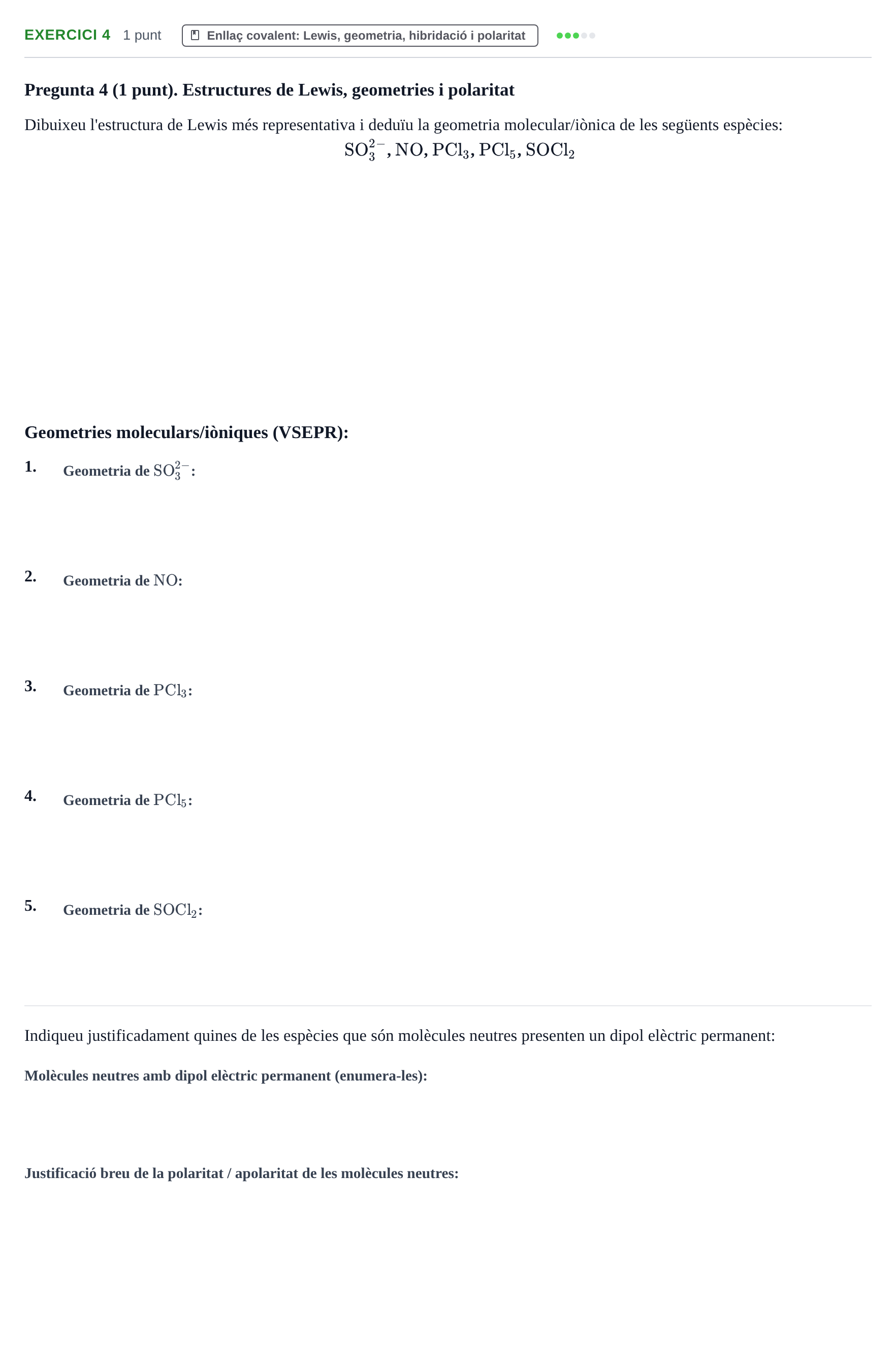 Enunciado: Problema 4 · Química General I Inorgànica UB 2019