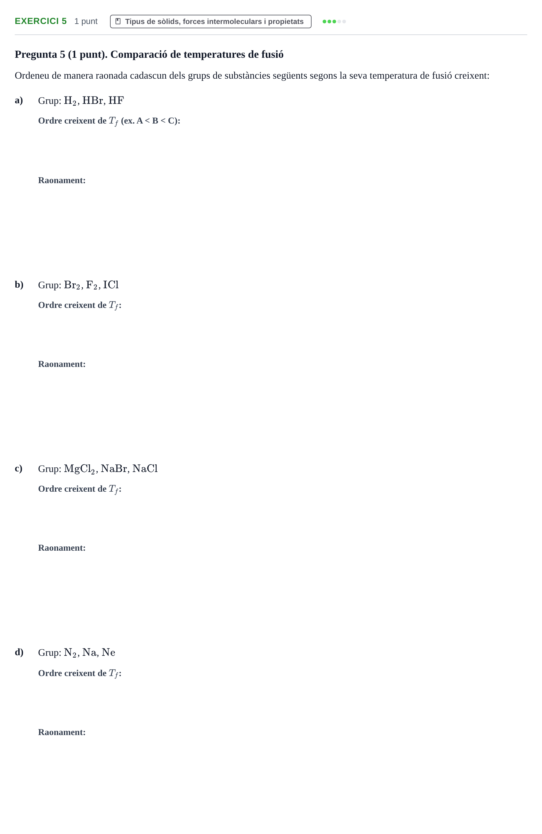 Enunciado: Problema 5 · Química General I Inorgànica UB 2019