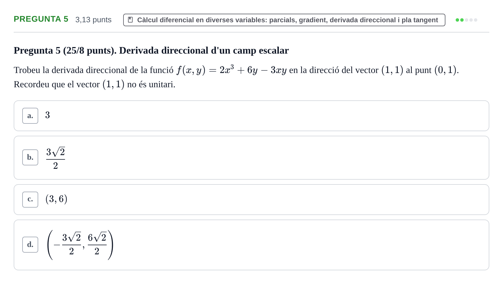 Enunciado: Pregunta 5 · Matemática Aplicada y Bioestadística UB 2018