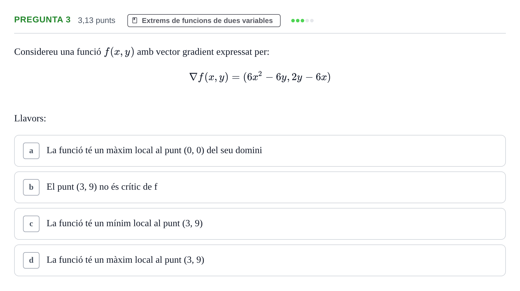 Enunciado: Pregunta 3 · Matemática Aplicada y Bioestadística UB 2018