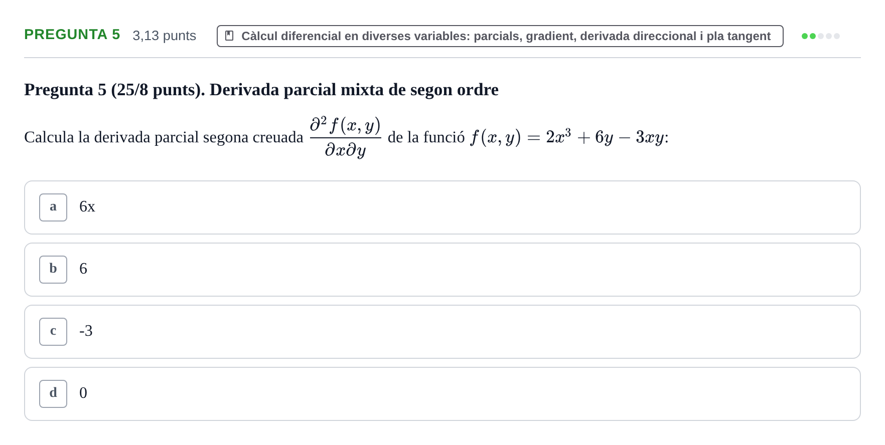 Enunciado: Pregunta 5 · Matemática Aplicada y Bioestadística UB 2018