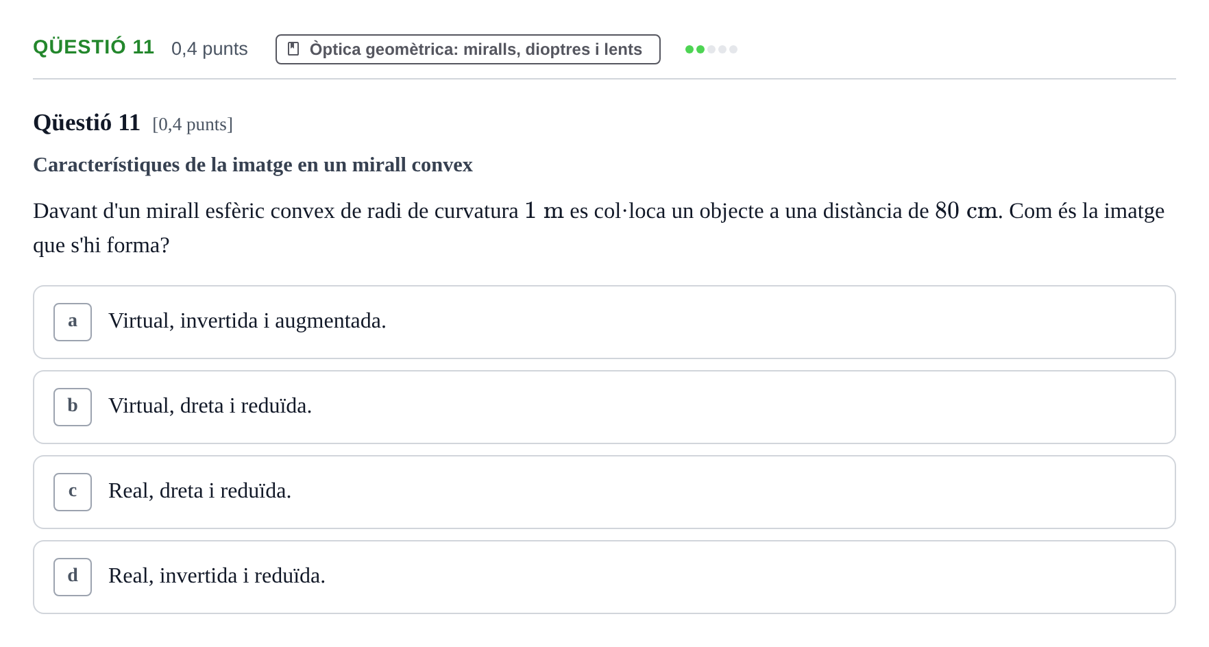 Enunciado: Ejercicio Qüestió 11 · Física II UB 2006