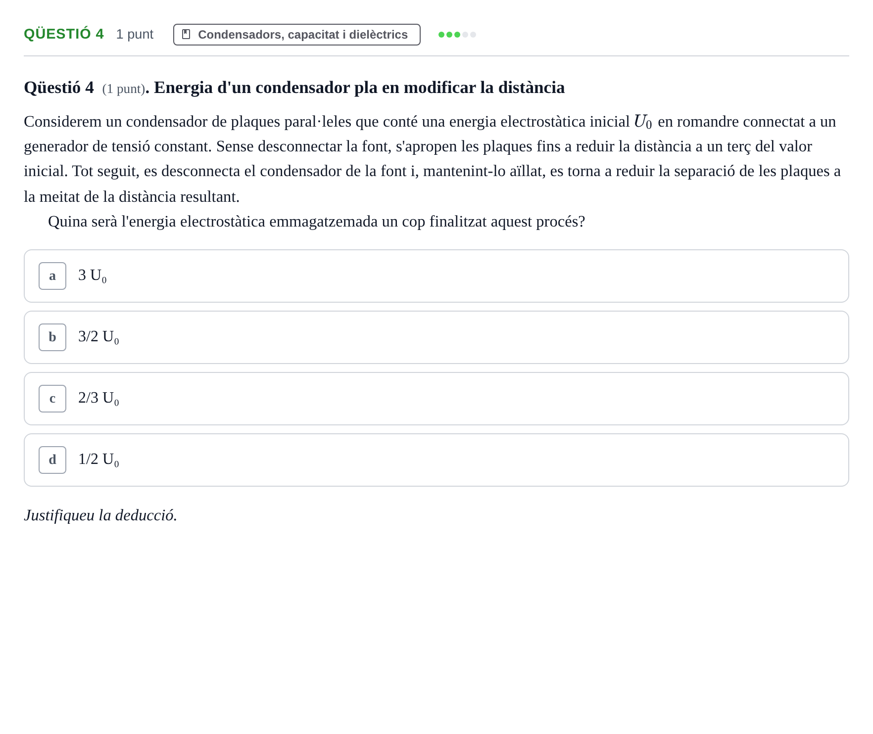 Enunciado: Ejercicio Qüestió 4 · Física II UB 2019