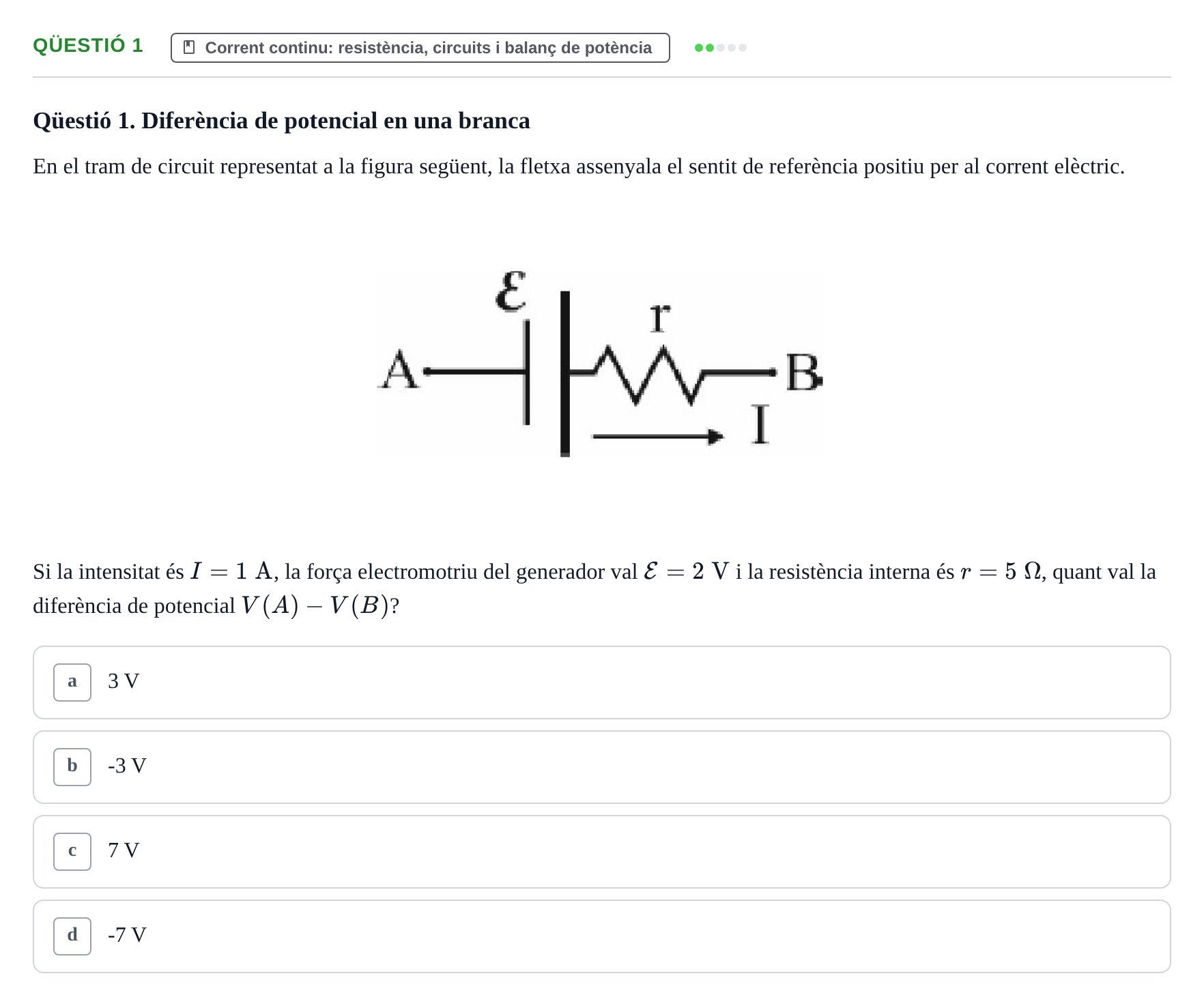 Enunciado: Ejercicio Qüestió 1 · Física II UB 2019
