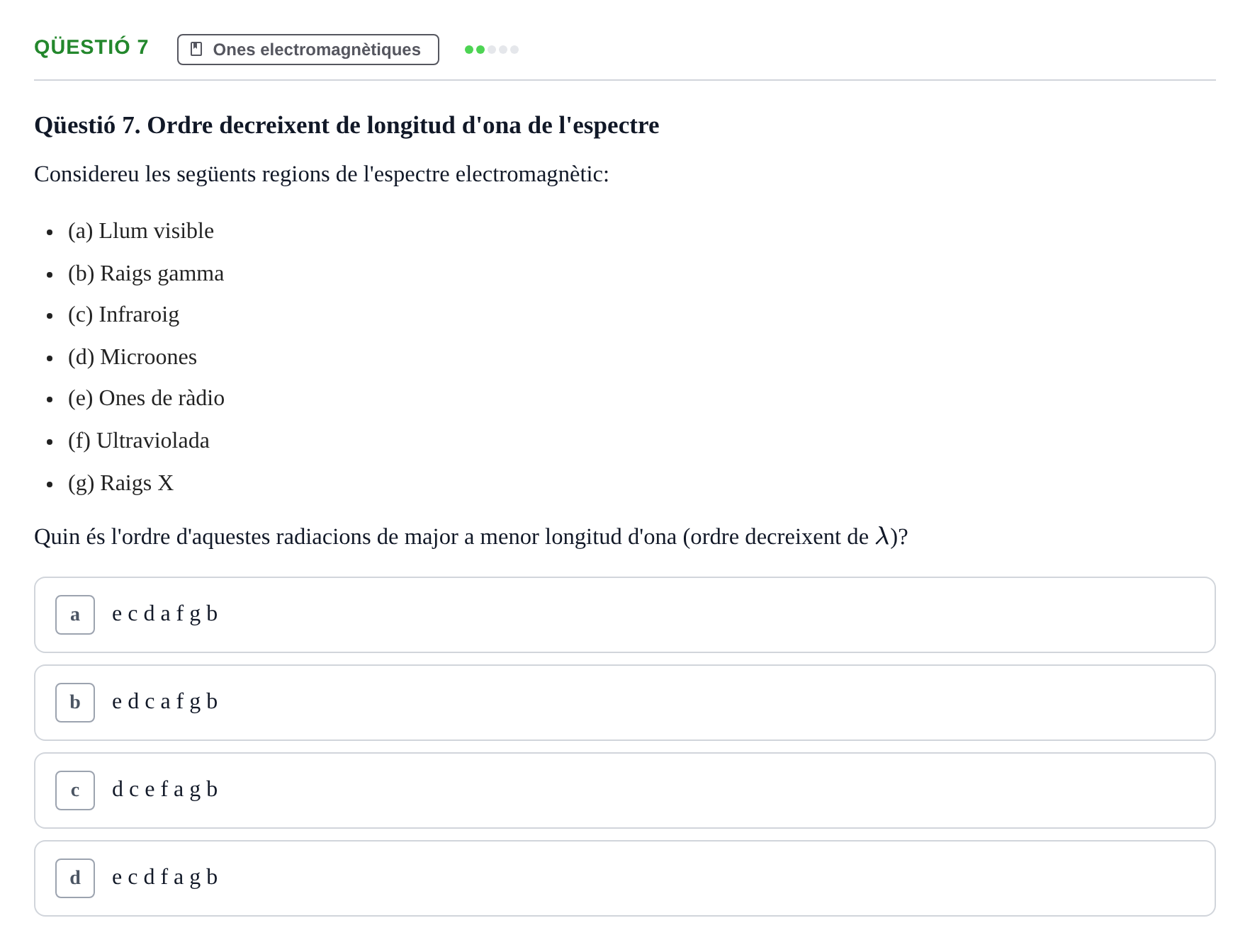 Enunciado: Ejercicio Qüestió 7 · Física II UB 2019