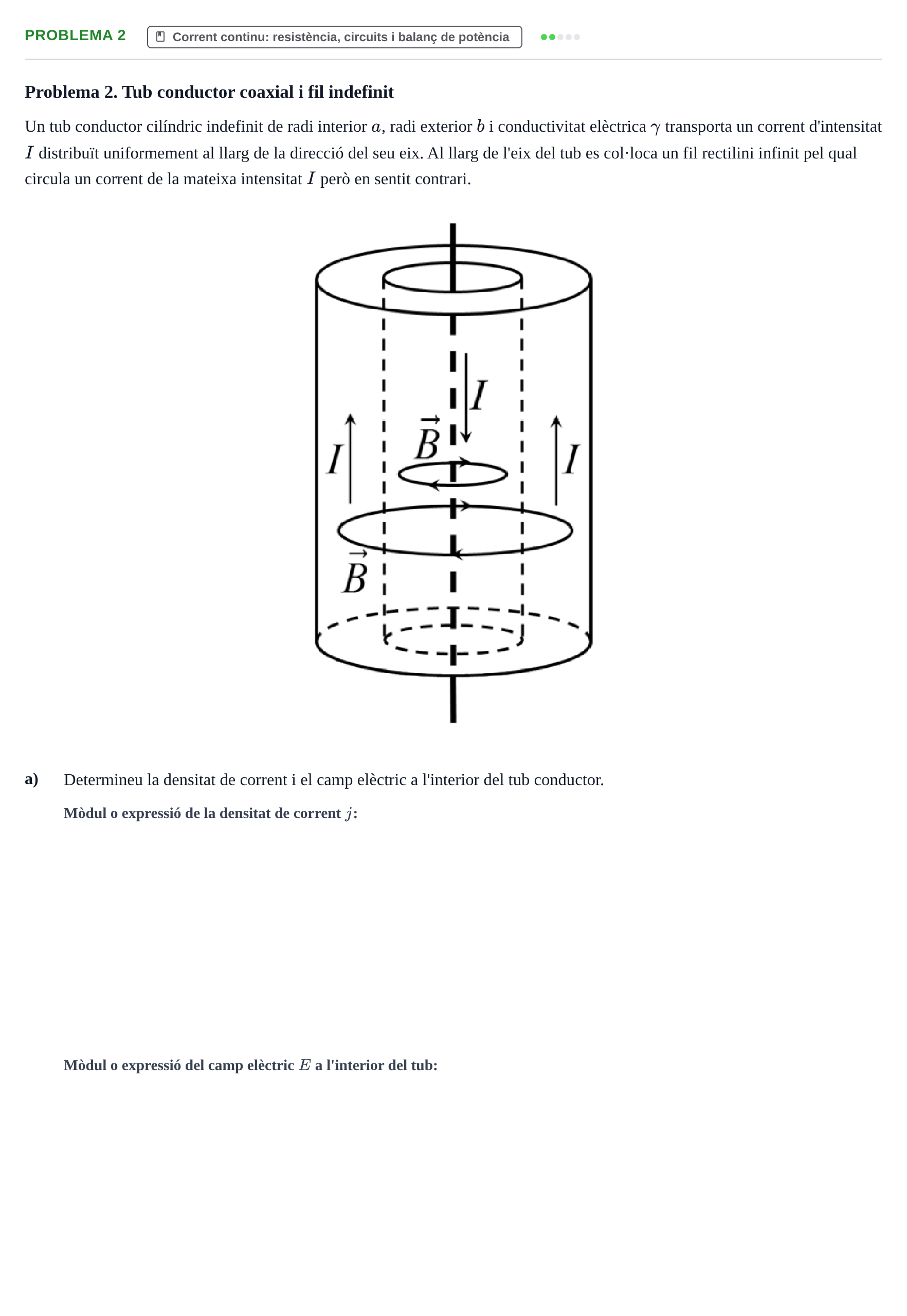 Enunciado: Problema 2 - Corrent continu · Física II UB Juny 2019