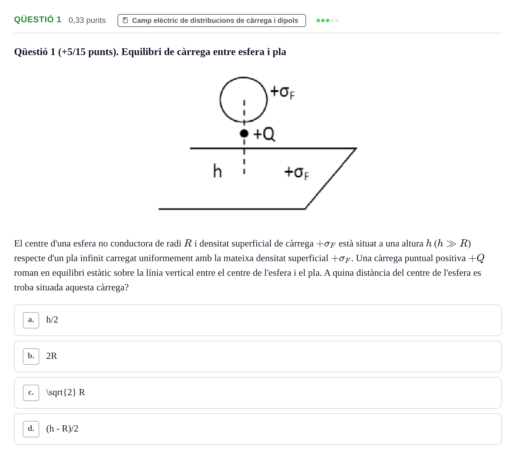 Enunciado: Ejercicio Qüestió 1 · Física II UB 2019