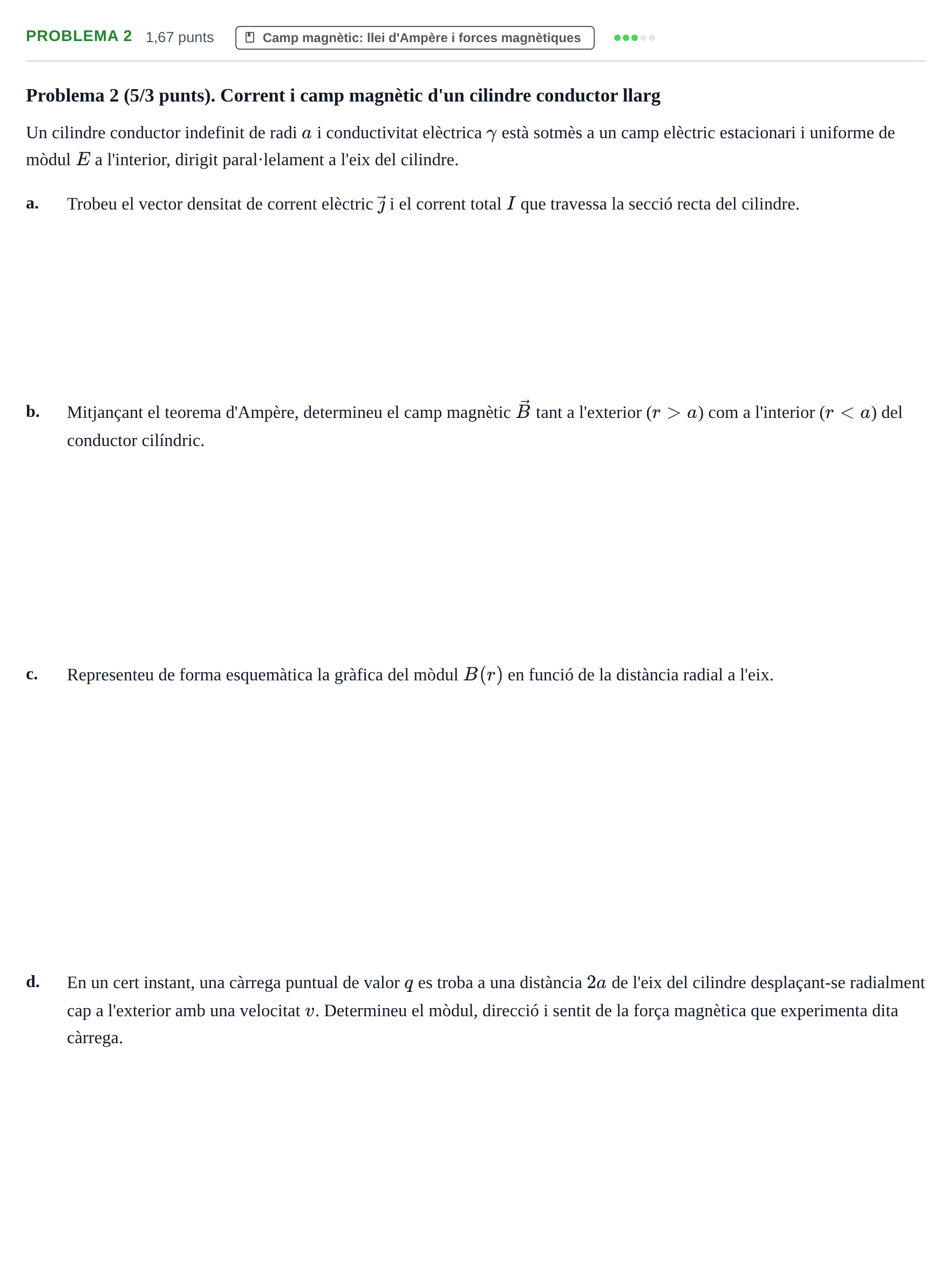 Enunciado: Problema 2 · Física II UB Juny 2022