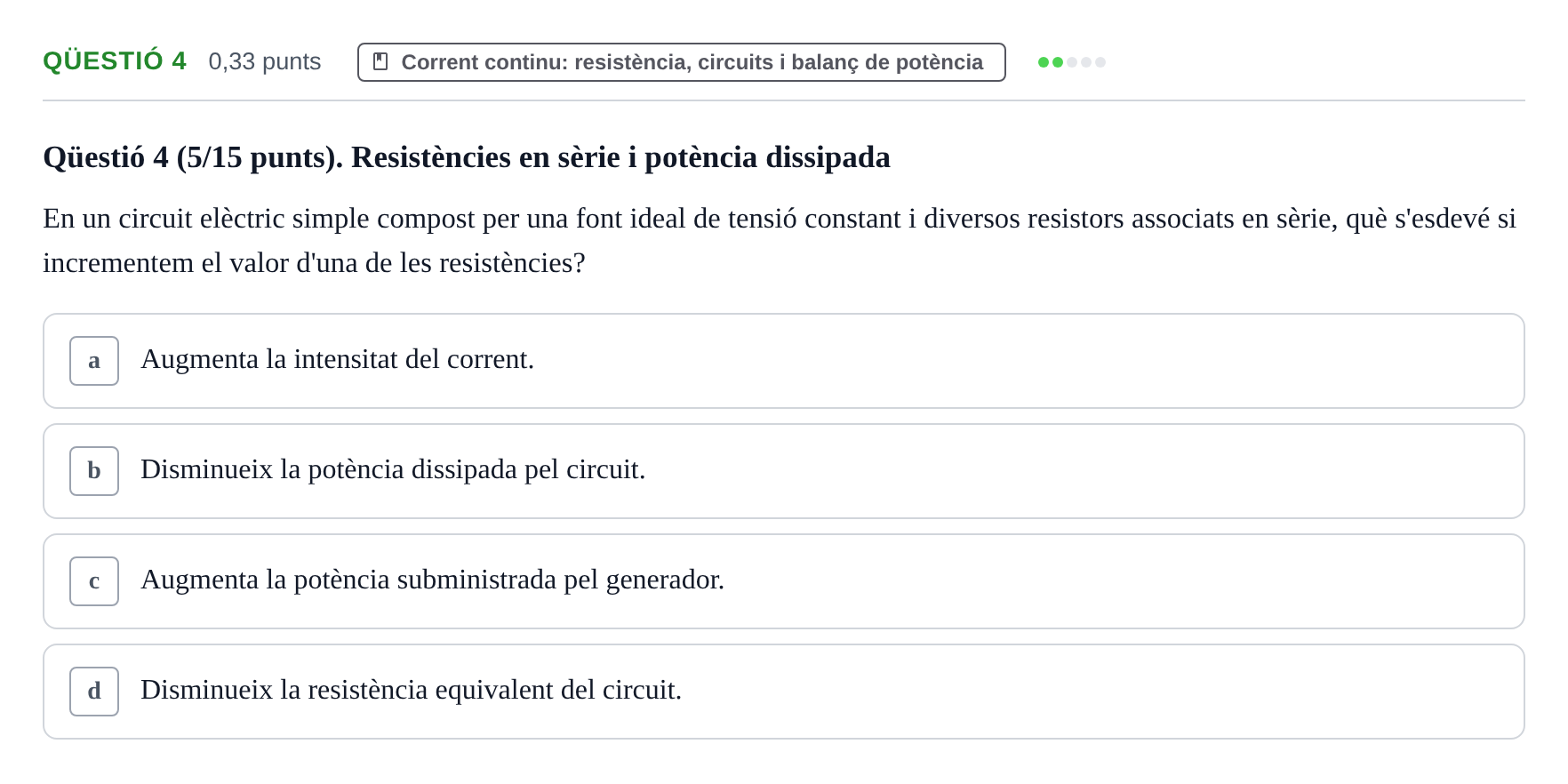 Enunciado: Ejercicio Qüestió 4 · Física II UB Juny 2022