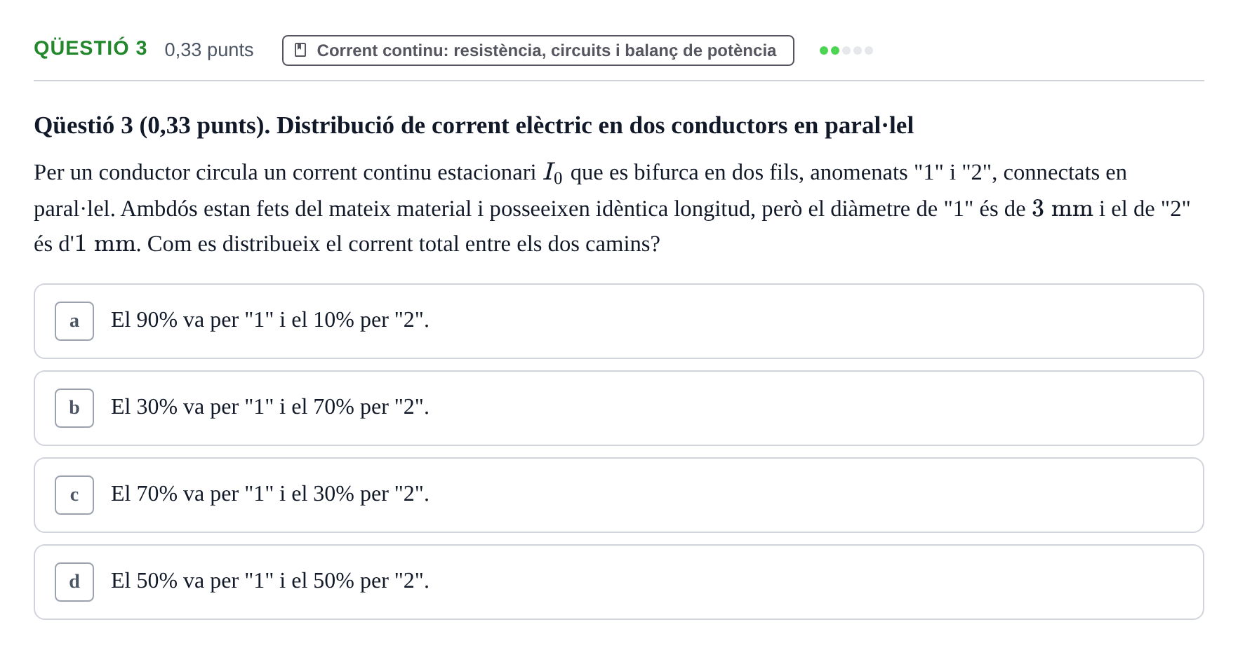 Enunciado: Ejercicio Qüestió 3 · Física II UB 2023