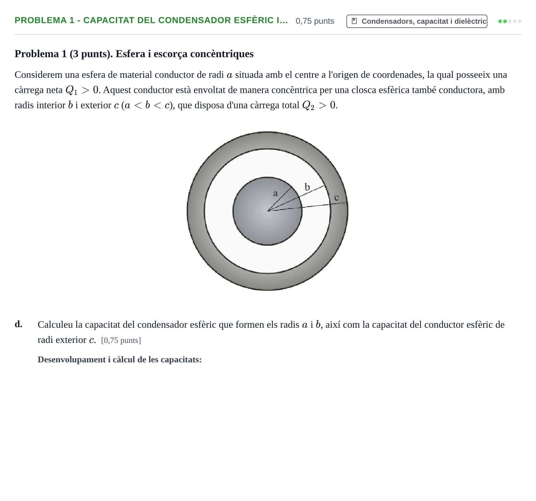 Enunciado: Problema 1 - Capacitat del condensador esfèric i… · Física II UB 2023