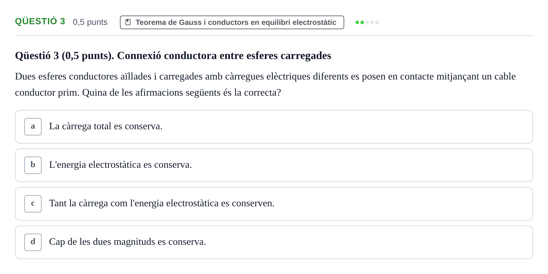 Enunciado: Ejercicio Qüestió 3 · Física II UB 2023