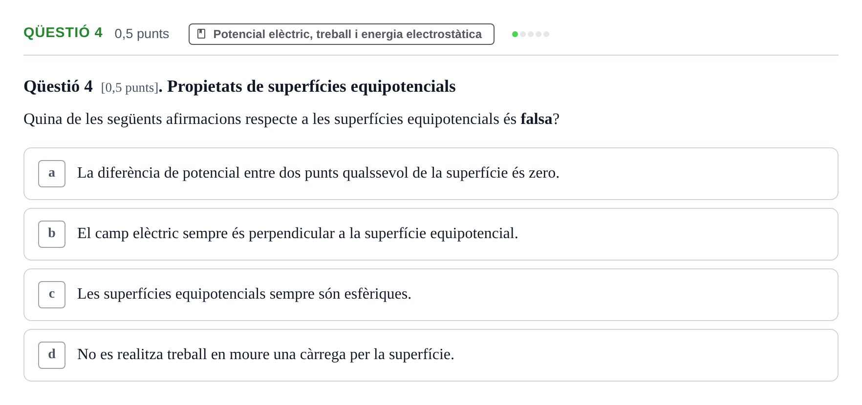 Enunciado: Ejercicio Qüestió 4 · Física II UB 2023