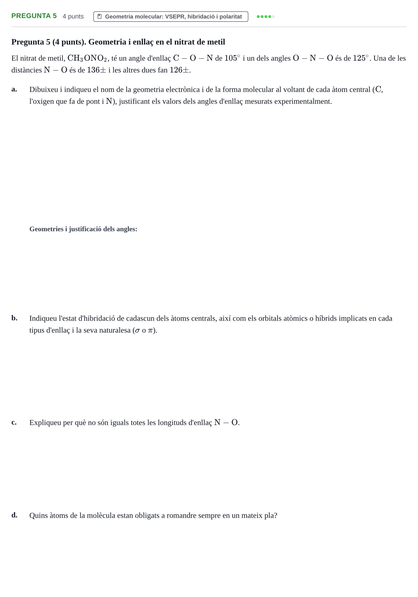 Enunciado: Pregunta 5 · Química Bàsica I UB 2021