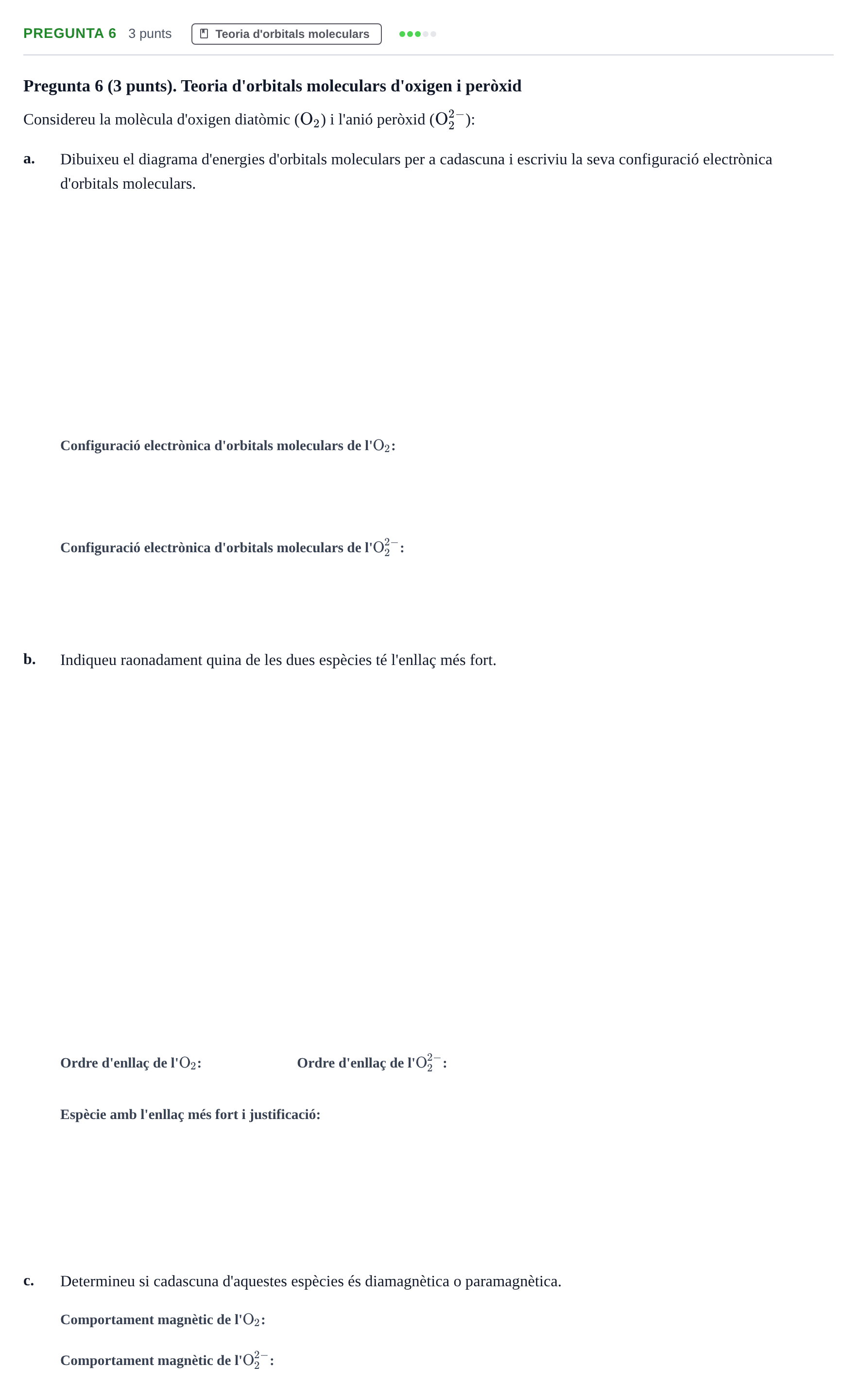 Enunciado: Pregunta 6 · Química Bàsica I UB 2021