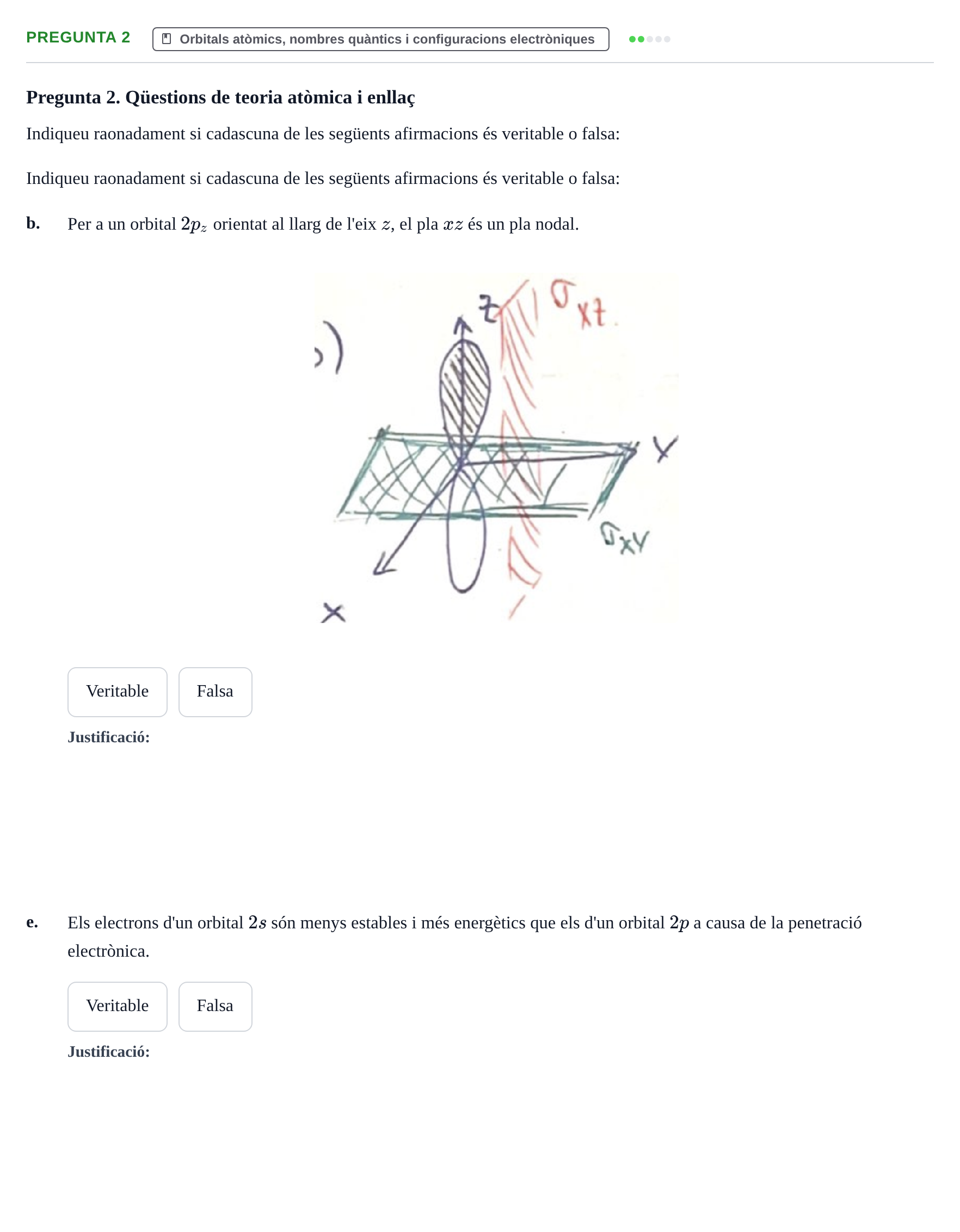 Enunciado: Pregunta 2 - Orbitals atòmics · Química Bàsica I UB 2020