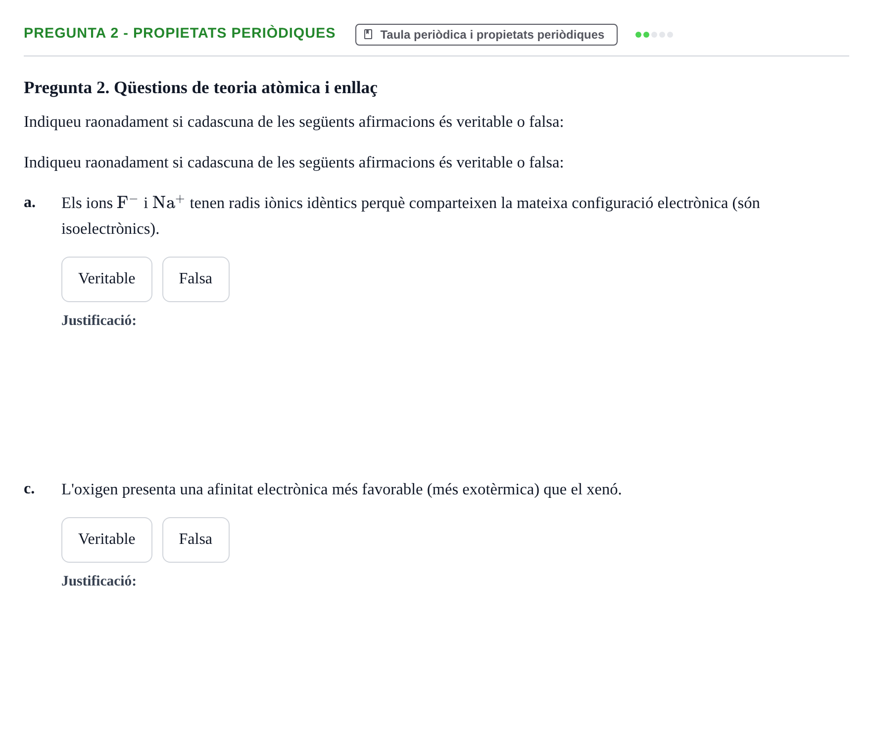Enunciado: Pregunta 2 - Propietats periòdiques · Química Bàsica I UB 2020