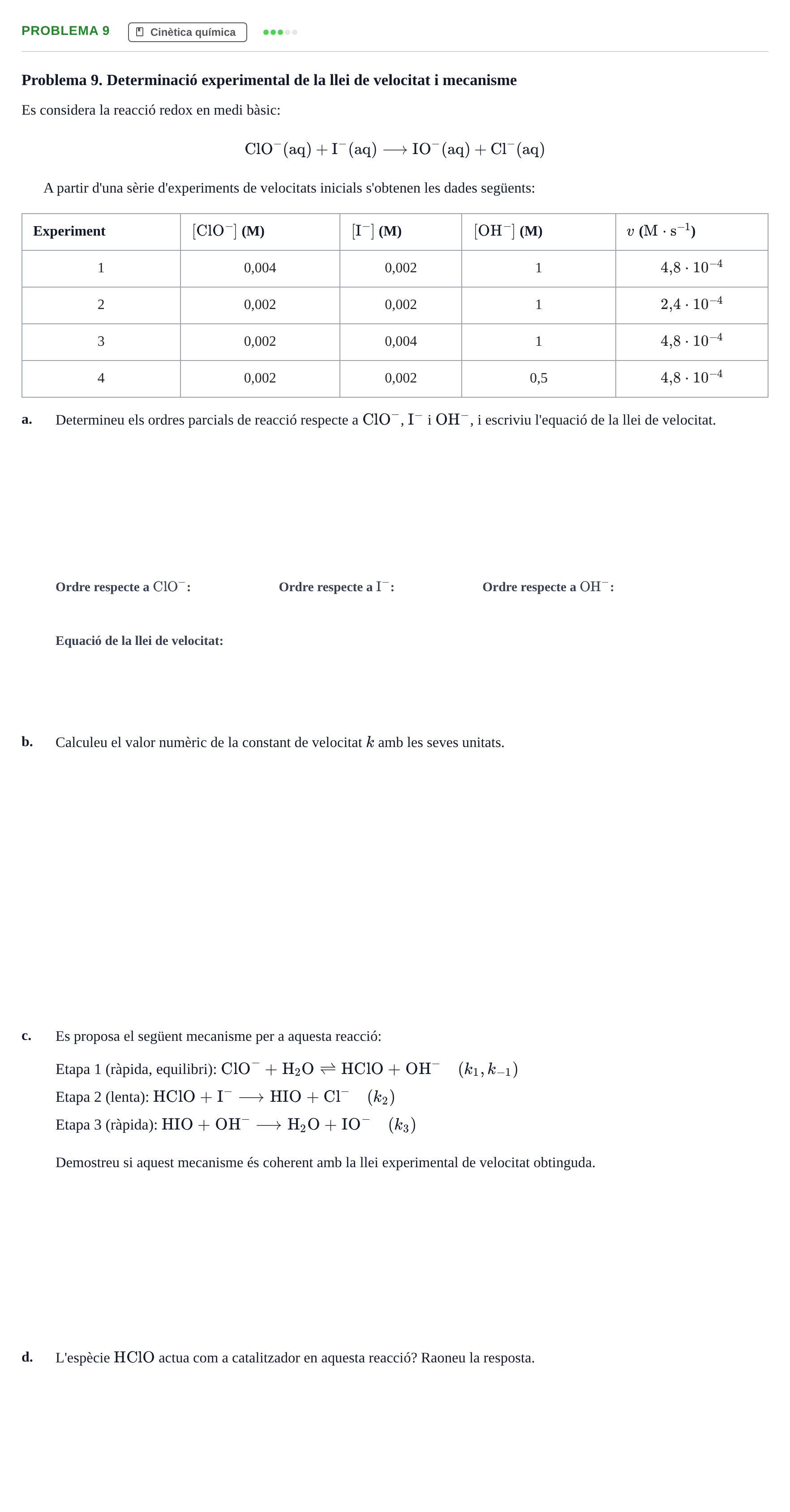 Enunciado: Problema 9 · Química Bàsica I UB 2020