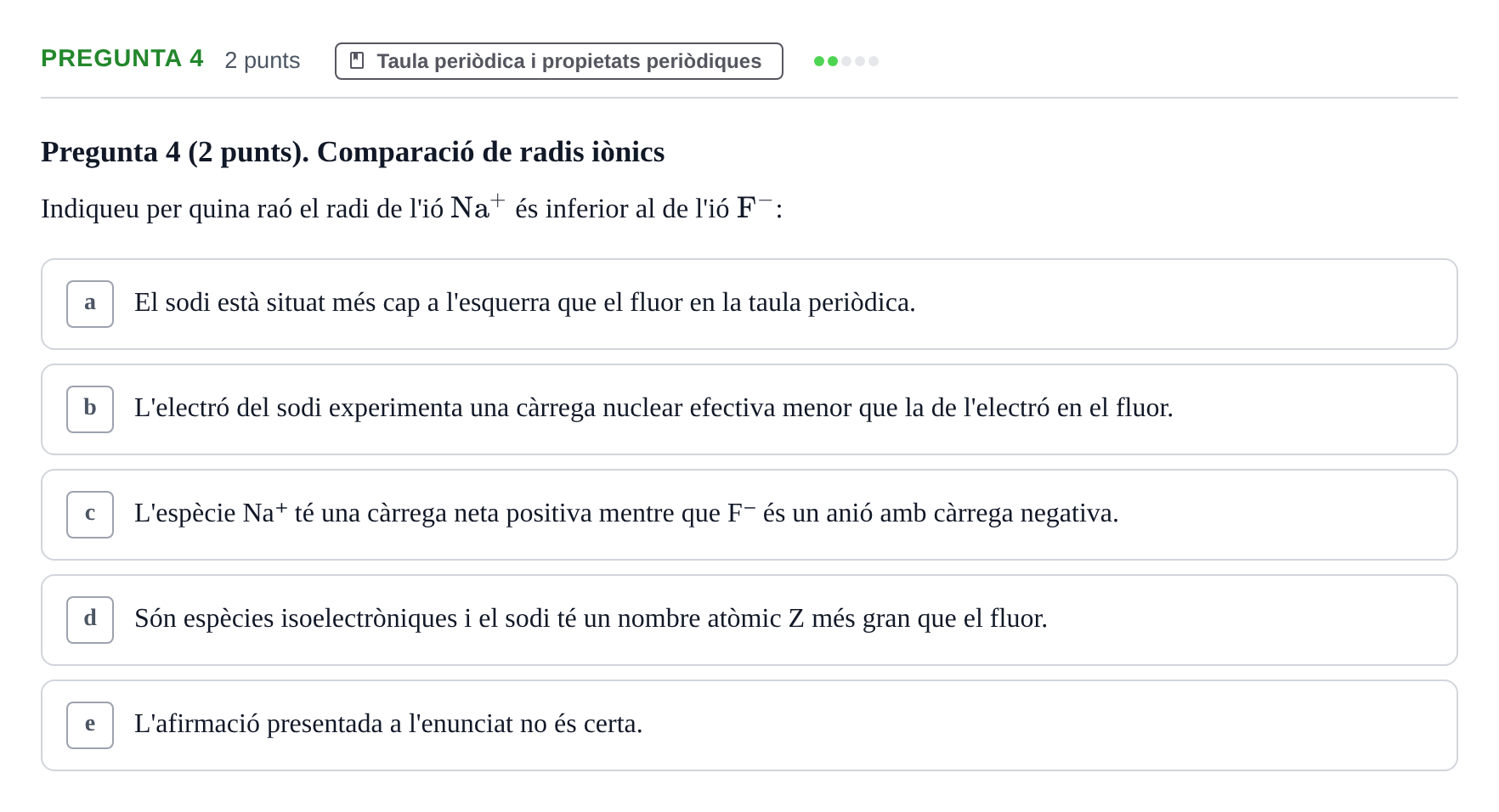 Enunciado: Pregunta 4 · Química Bàsica I UB 2023