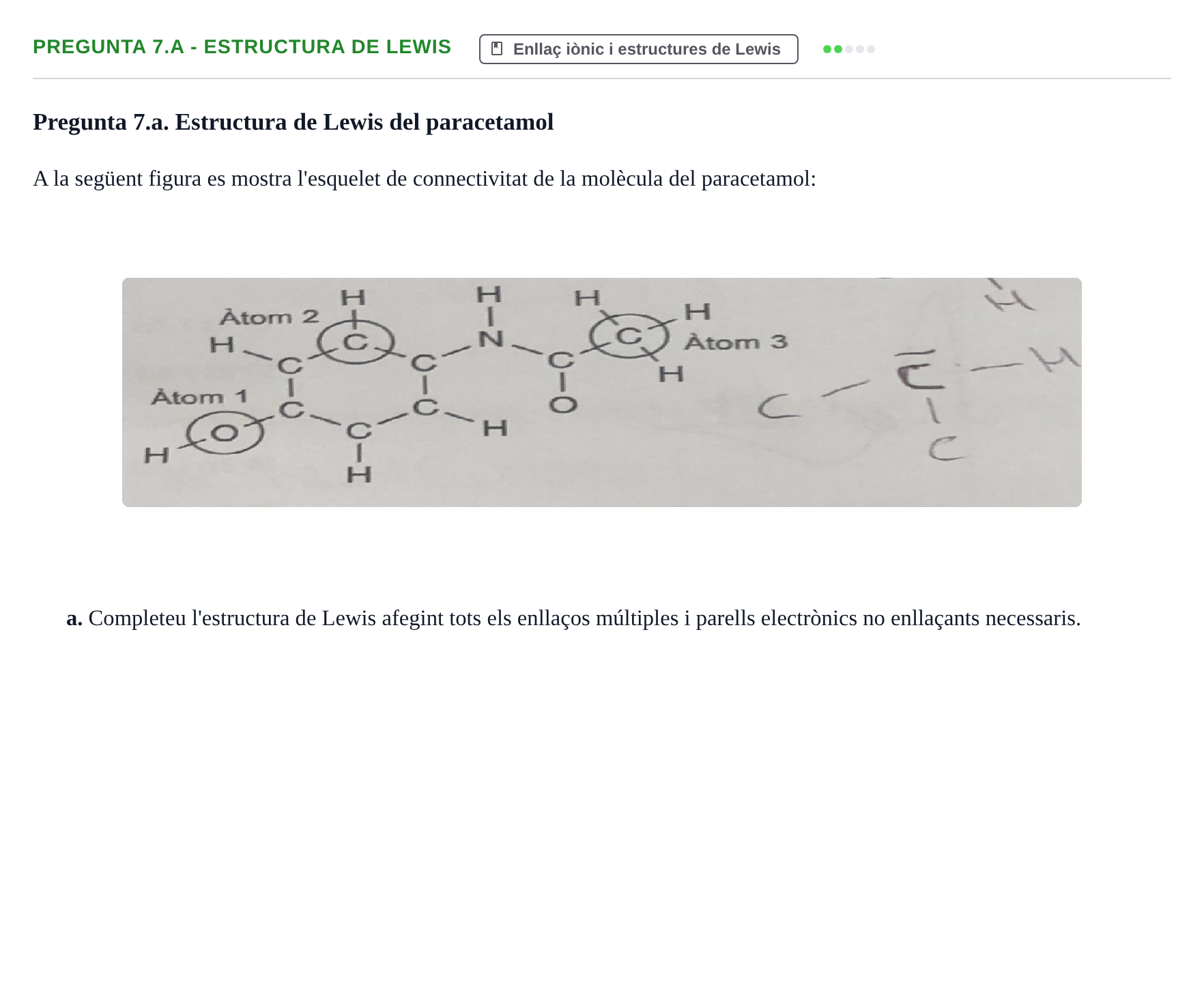 Enunciado: Pregunta 7.a - Estructura de Lewis · Química Bàsica I UB 2023