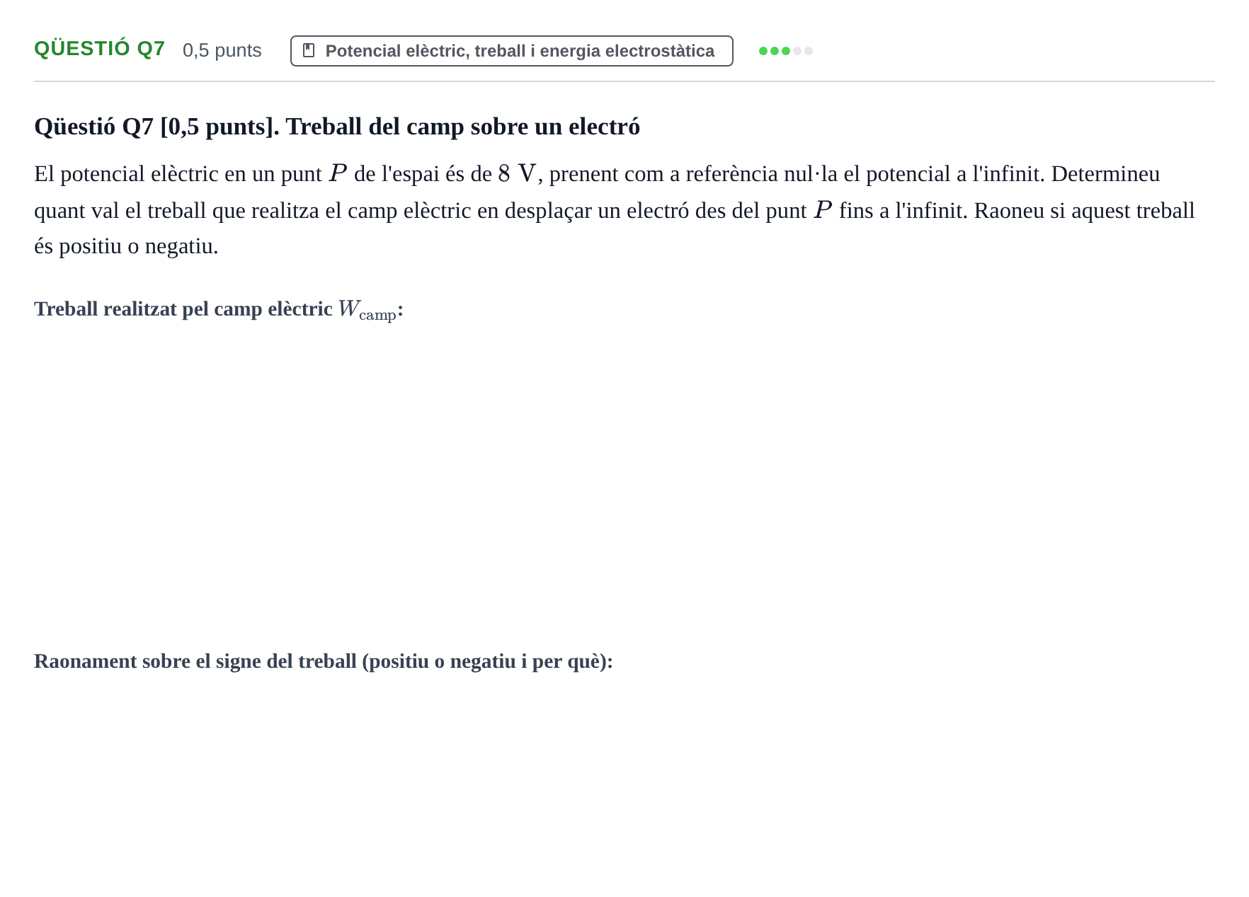Enunciado: Ejercicio Qüestió Q7 · Física II UB 2024