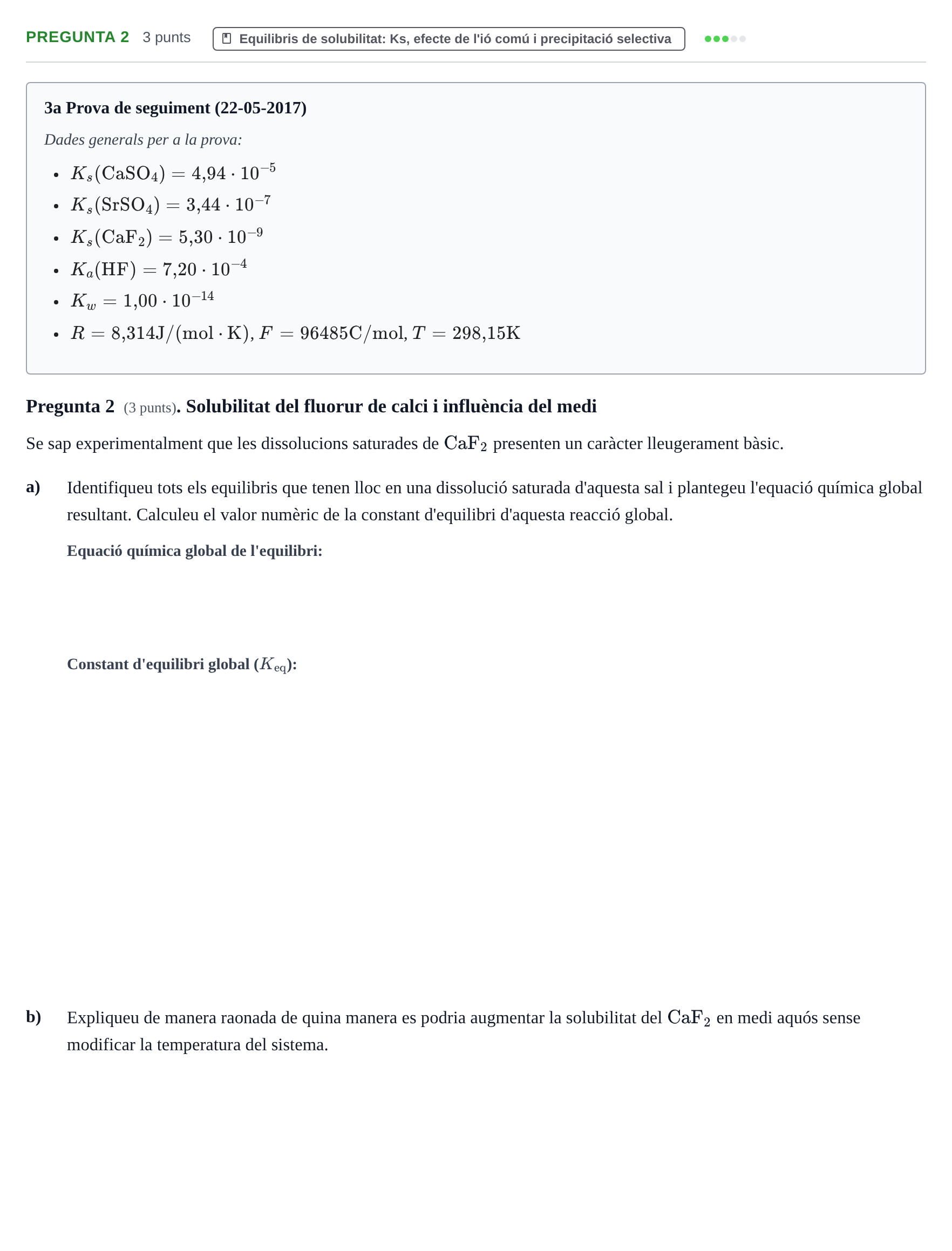 Enunciado: Pregunta 2 · Química Bàsica Ii UB 2017