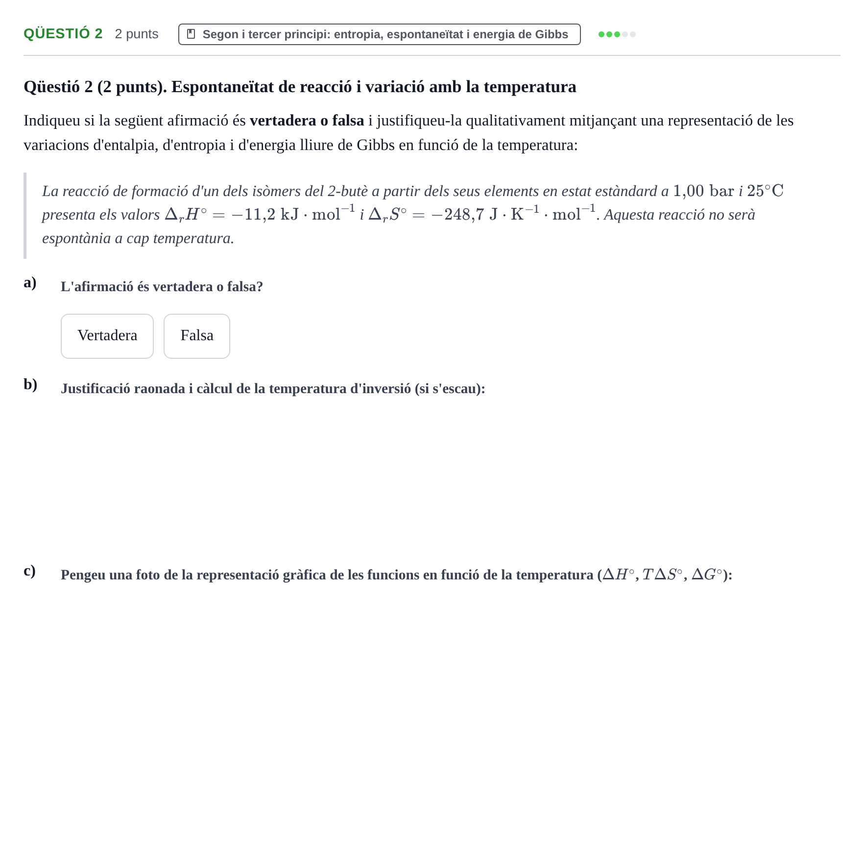 Enunciado: Ejercicio Qüestió 2 · Química Bàsica Ii UB 2024