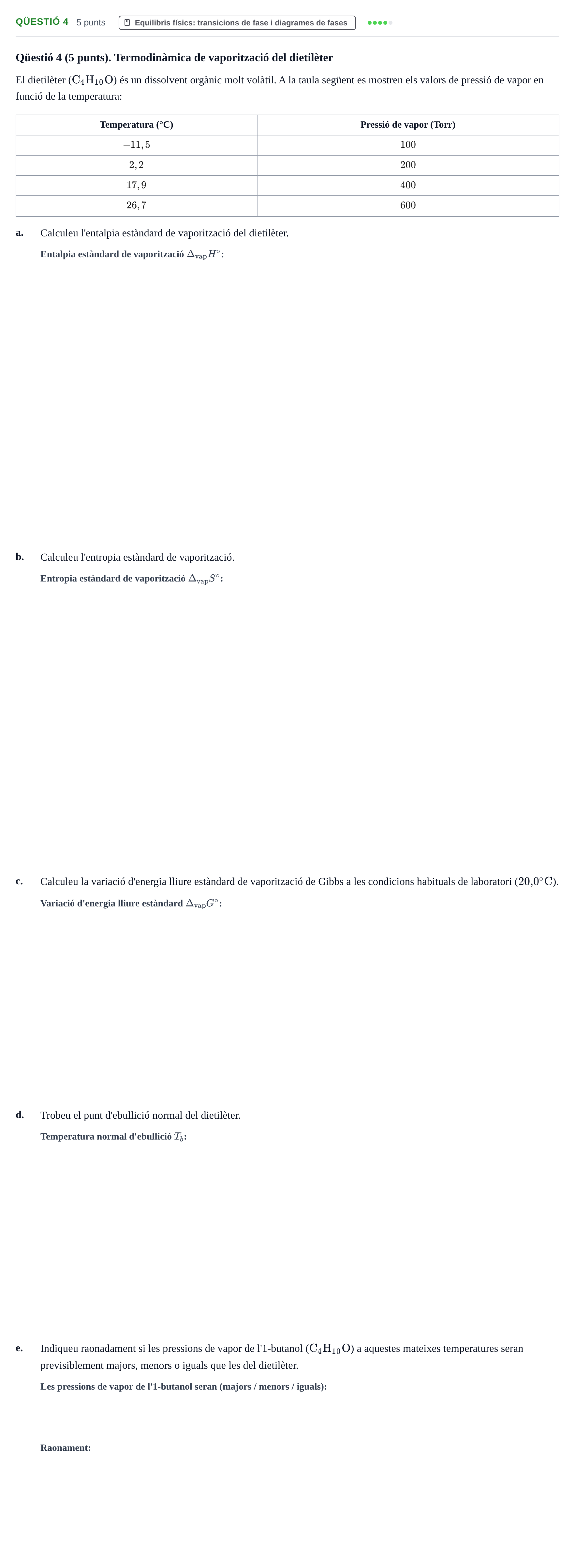 Enunciado: Ejercicio Qüestió 4 · Química Bàsica Ii UB 2024