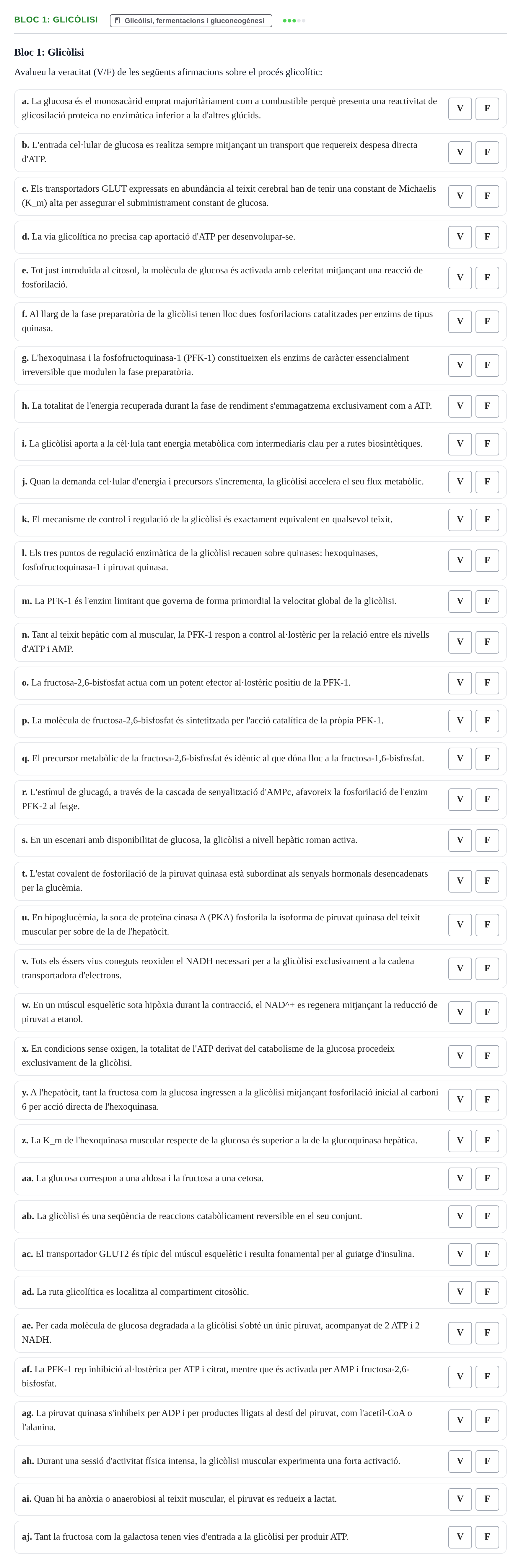 Enunciado: Bloc 1: Glicòlisi