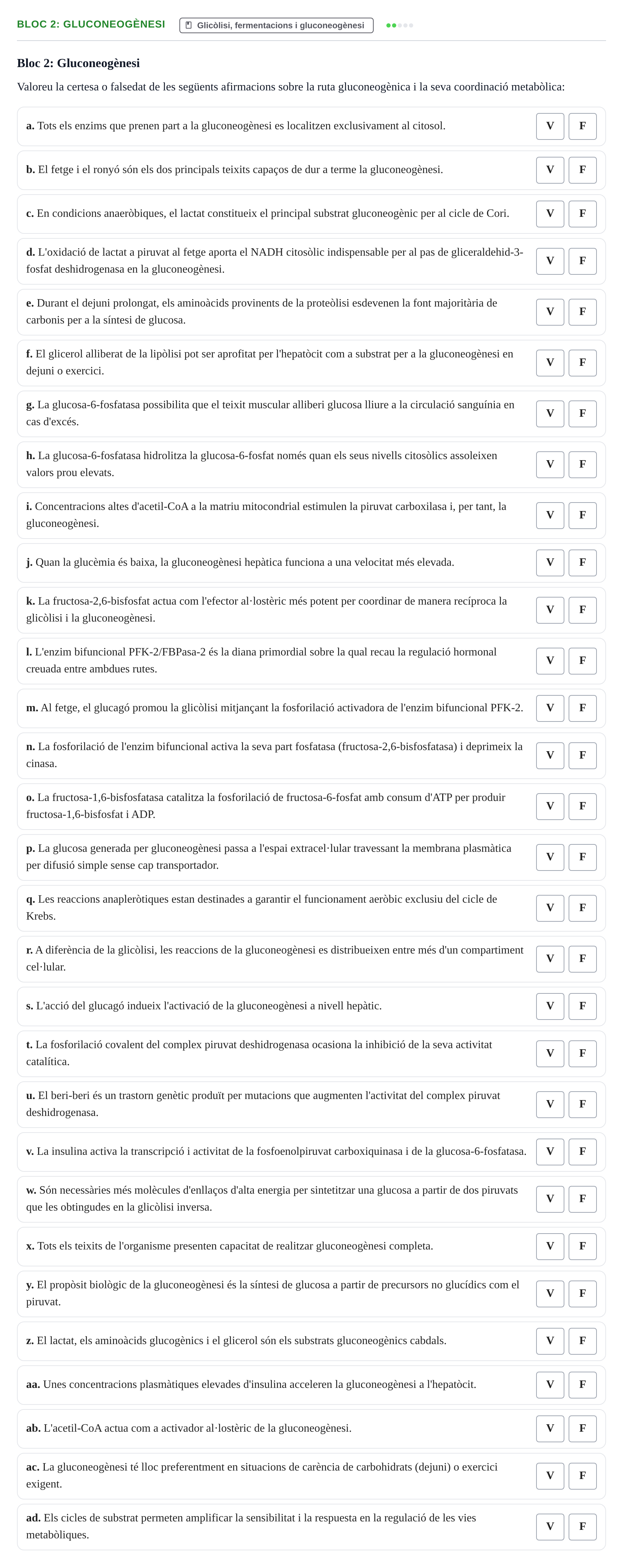 Enunciado: Bloc 2: Gluconeogènesi