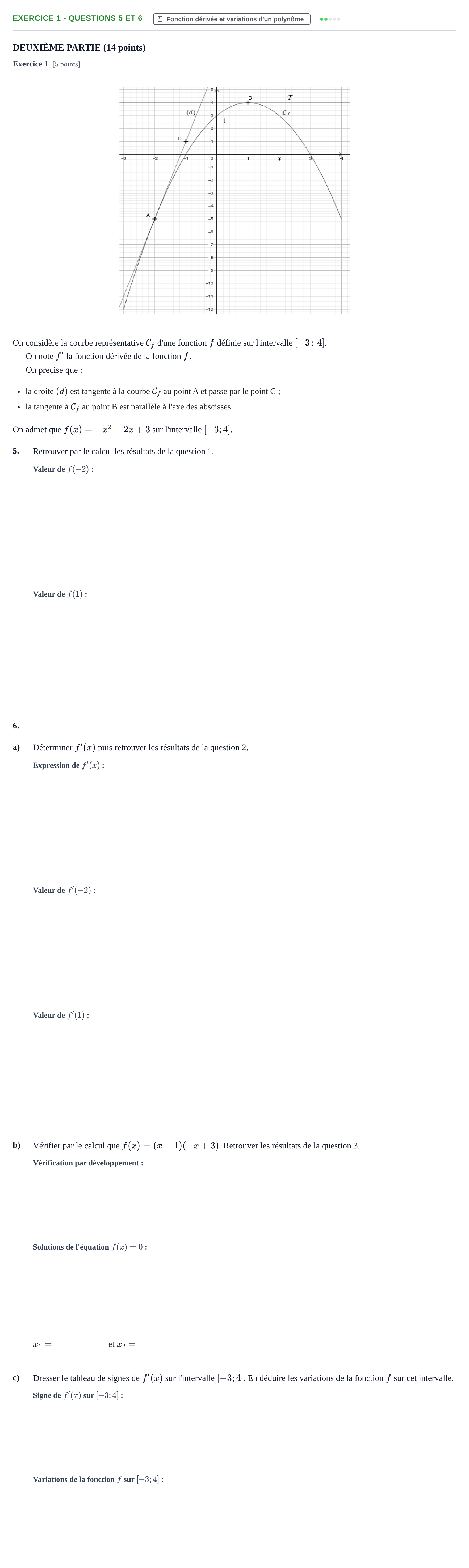Énoncé: Exercice 1 - Questions 5 et 6 · Bac STMG Épreuve anticipée de mathématiques Métropole 2026