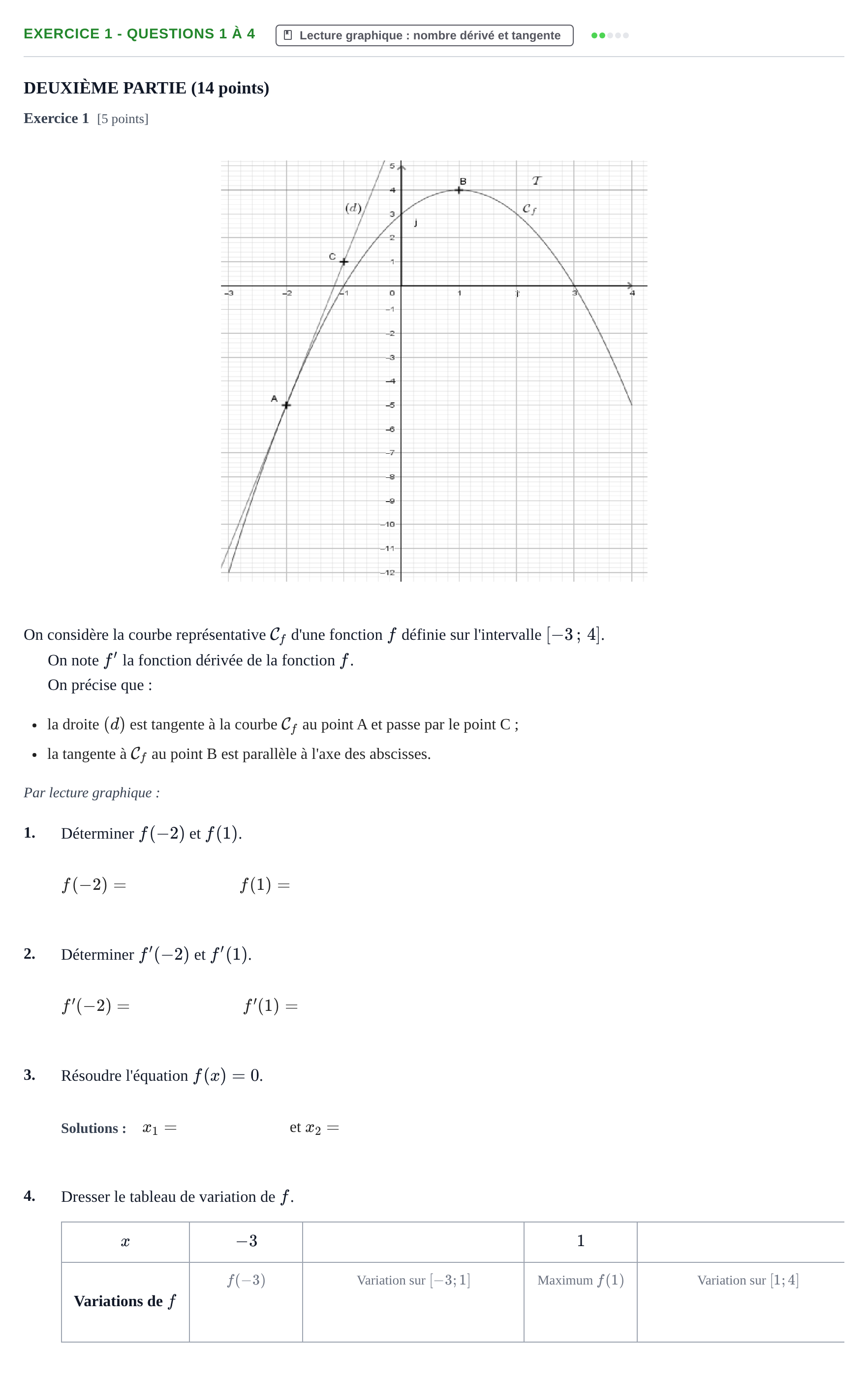 Énoncé: Exercice 1 - Questions 1 à 4 · Bac STMG Épreuve anticipée de mathématiques Métropole 2026