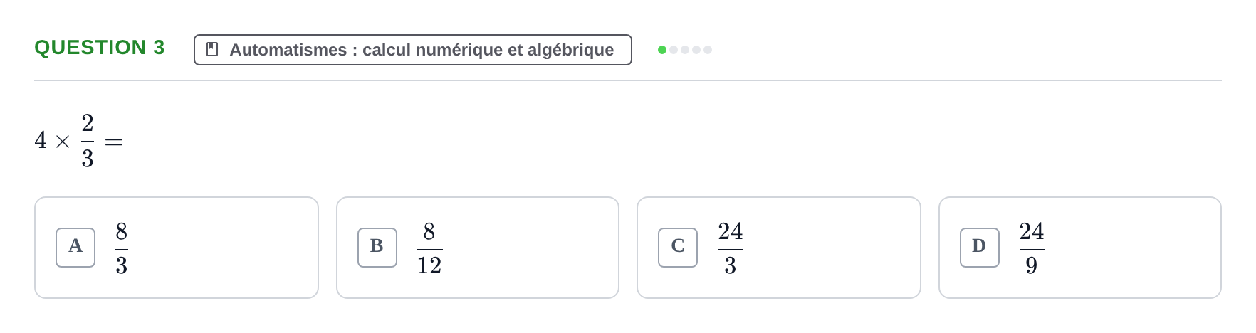 Énoncé: Question 3 · Bac STMG Épreuve anticipée de mathématiques Métropole 2026