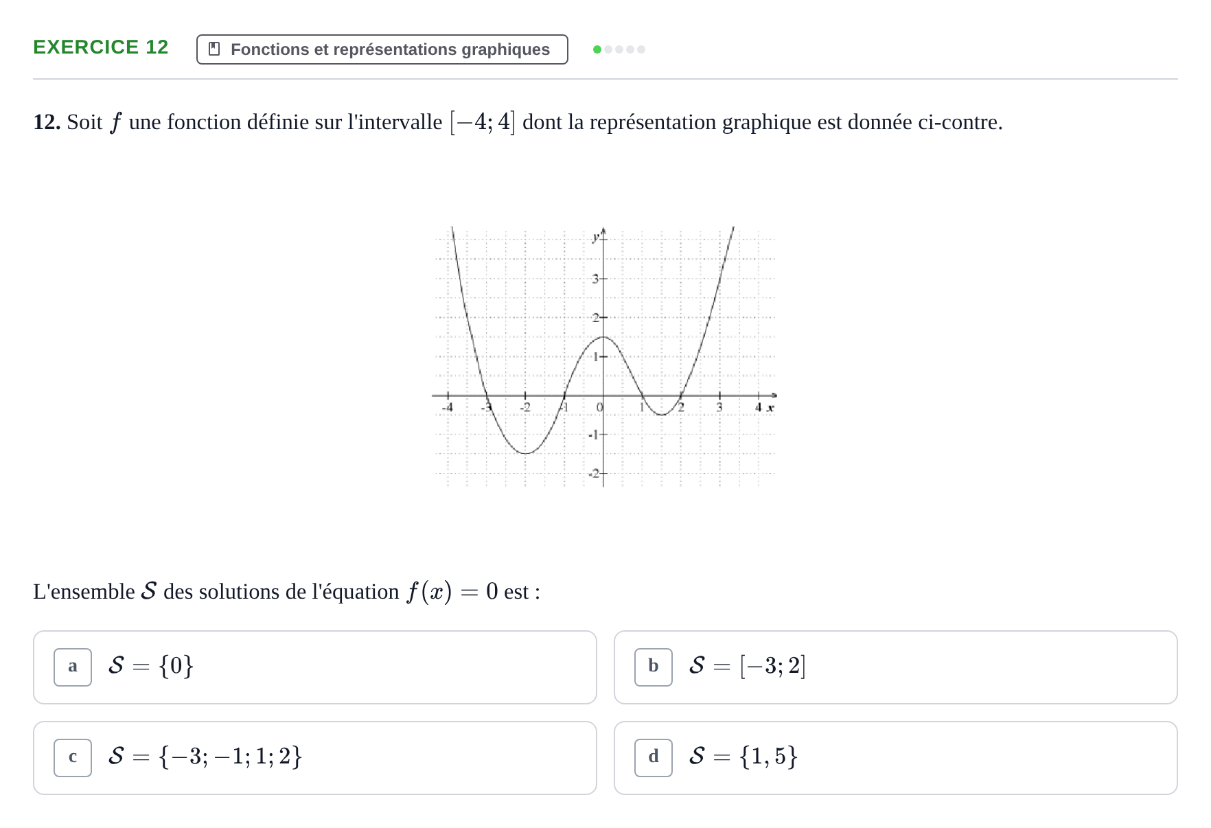 Énoncé: Exercice 12 · Bac Épreuve anticipée de mathématiques (sans spécialité) Sujets zéro et spécimens sujet 2026 (sujet 3)