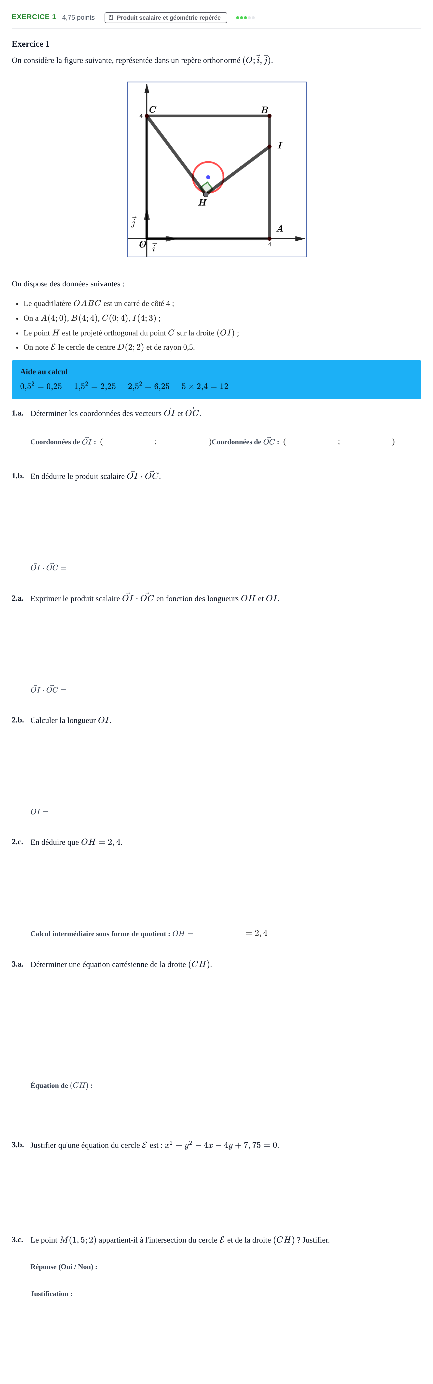 Énoncé: Exercice 1 · Bac Épreuve anticipée de mathématiques (spécialité) Sujets zéro et spécimens sujet 2026 (sujet 1)