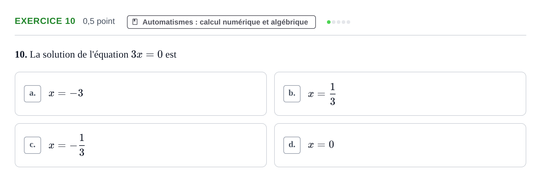 Énoncé: Exercice 10 · Bac STMG Épreuve anticipée de mathématiques Sujets zéro et spécimens sujet 2026 (sujet 2)