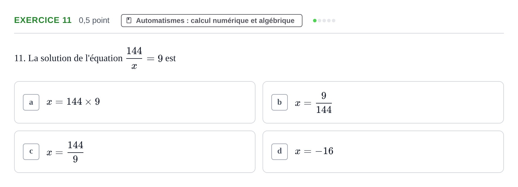 Énoncé: Exercice 11 · Bac STMG Épreuve anticipée de mathématiques Sujets zéro et spécimens sujet 2026 (sujet 2)