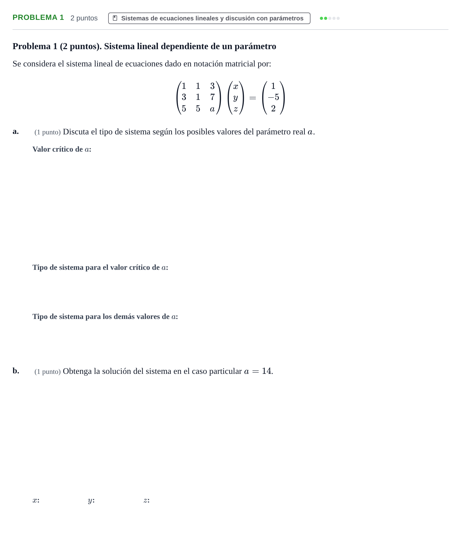 Enunciado: Problema 1 · Matemáticas II UAB Juny 2015