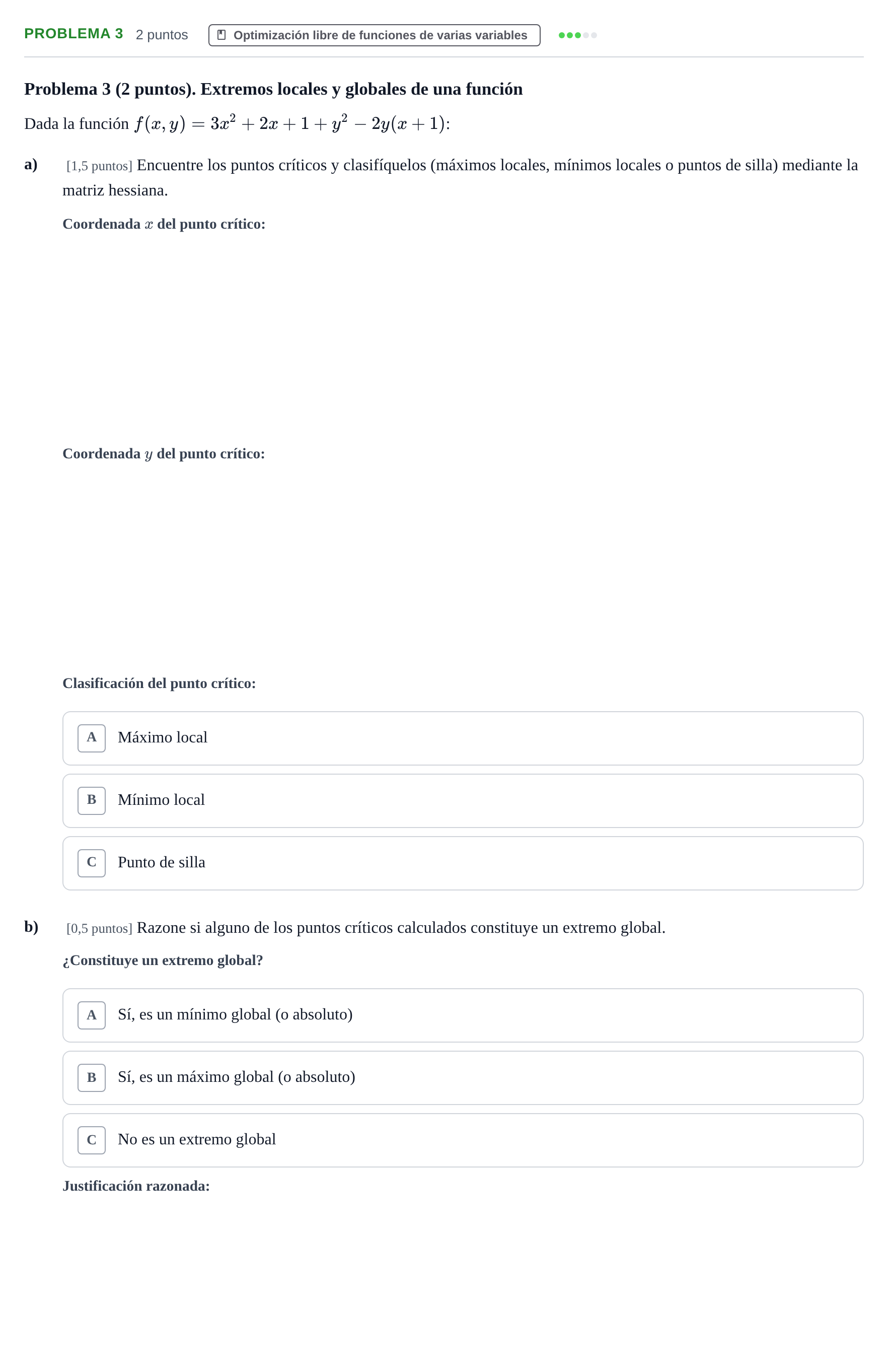 Enunciado: Problema 3 · Matemáticas II UAB Juny 2015