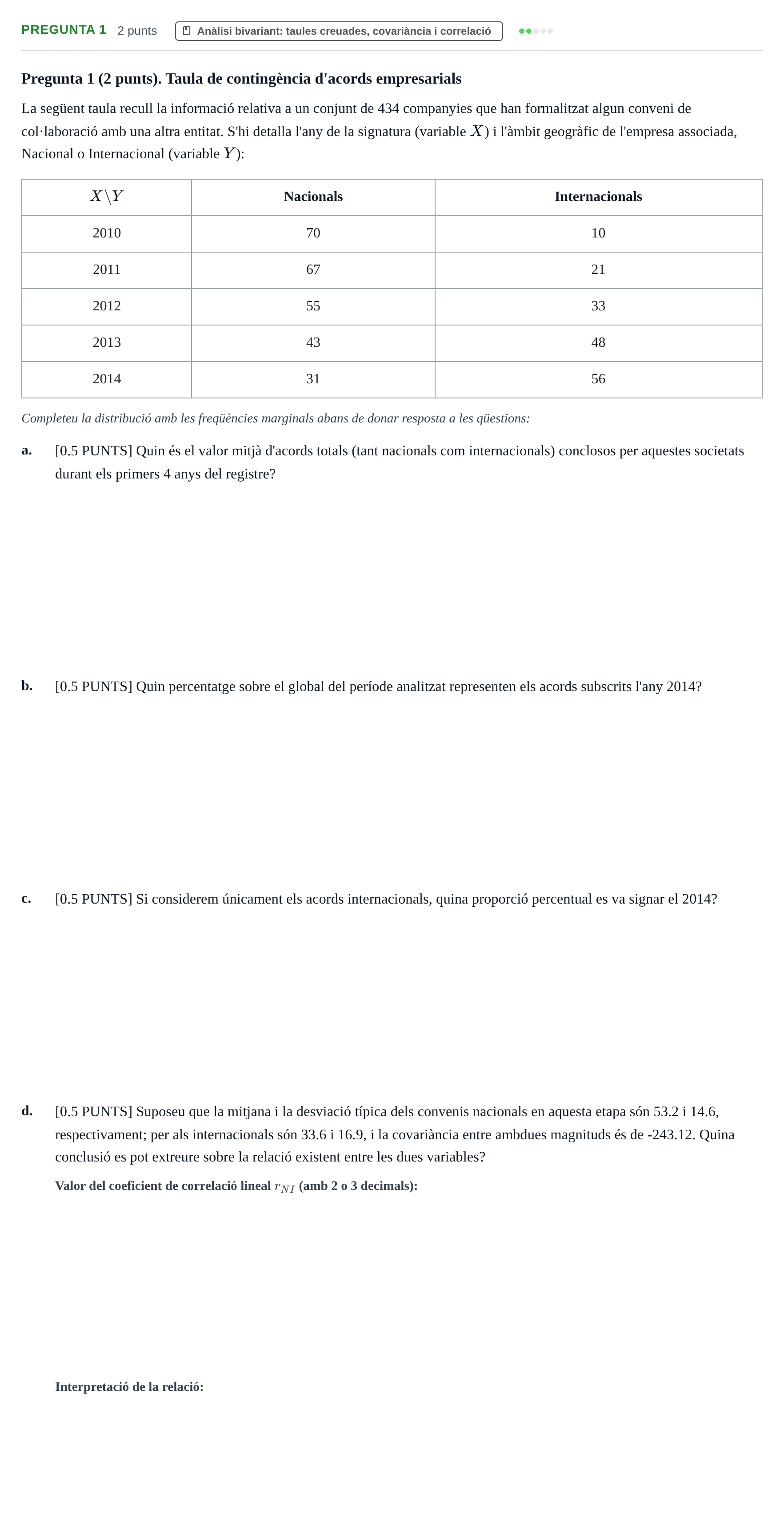 Enunciado: Pregunta 1 · Estadística I UAB Juny 2018