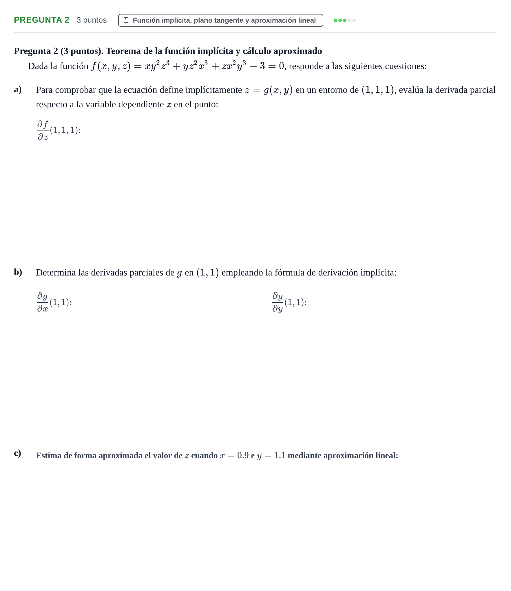 Enunciado: Pregunta 2 · Matemáticas II UAB Juny 2018