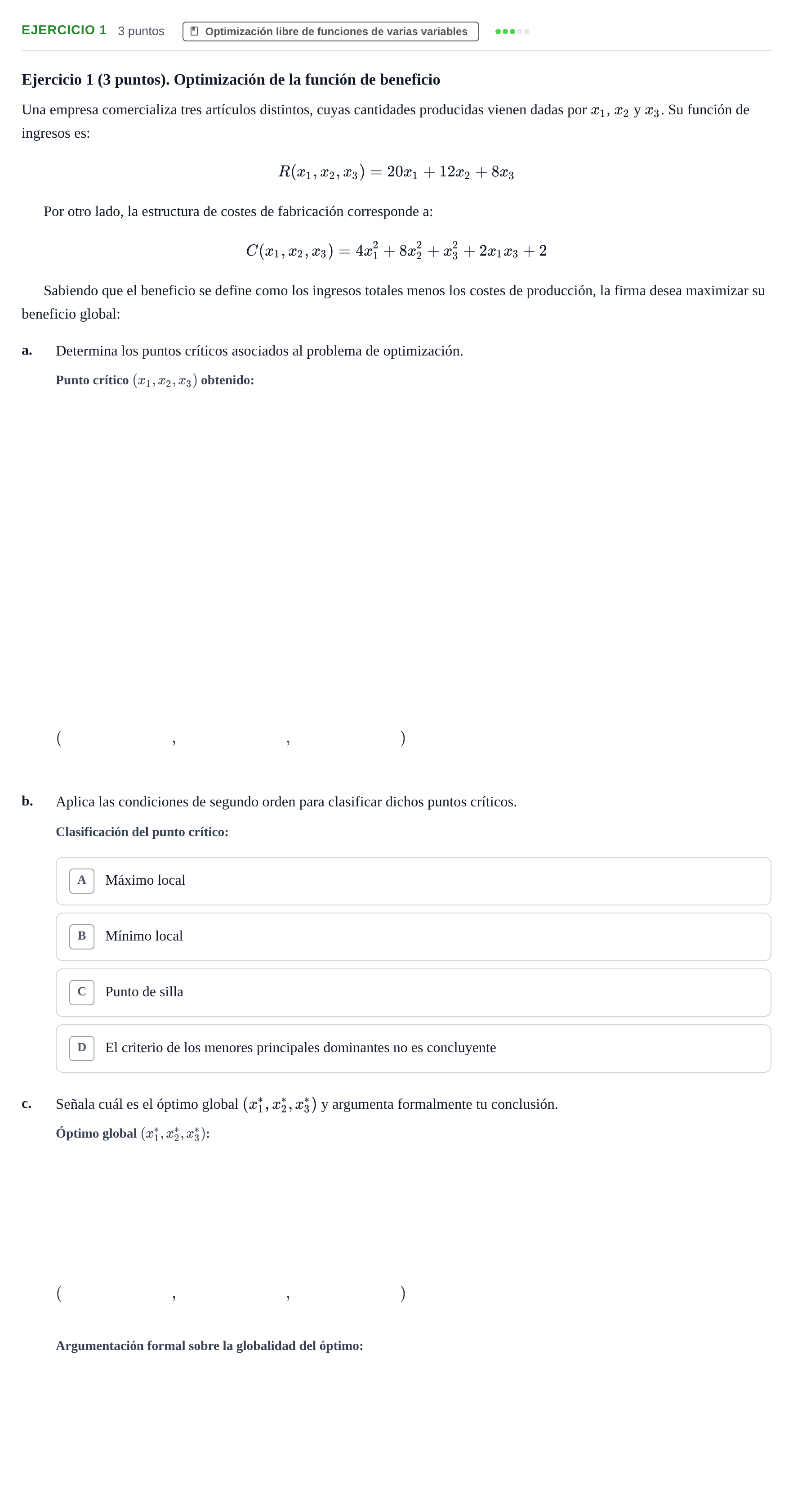 Enunciado: Ejercicio 1 · Matemáticas II UAB 2018
